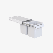 Compact Bin Storage - 2 x 15 Litre bucket - Handle Pull gallery detail image