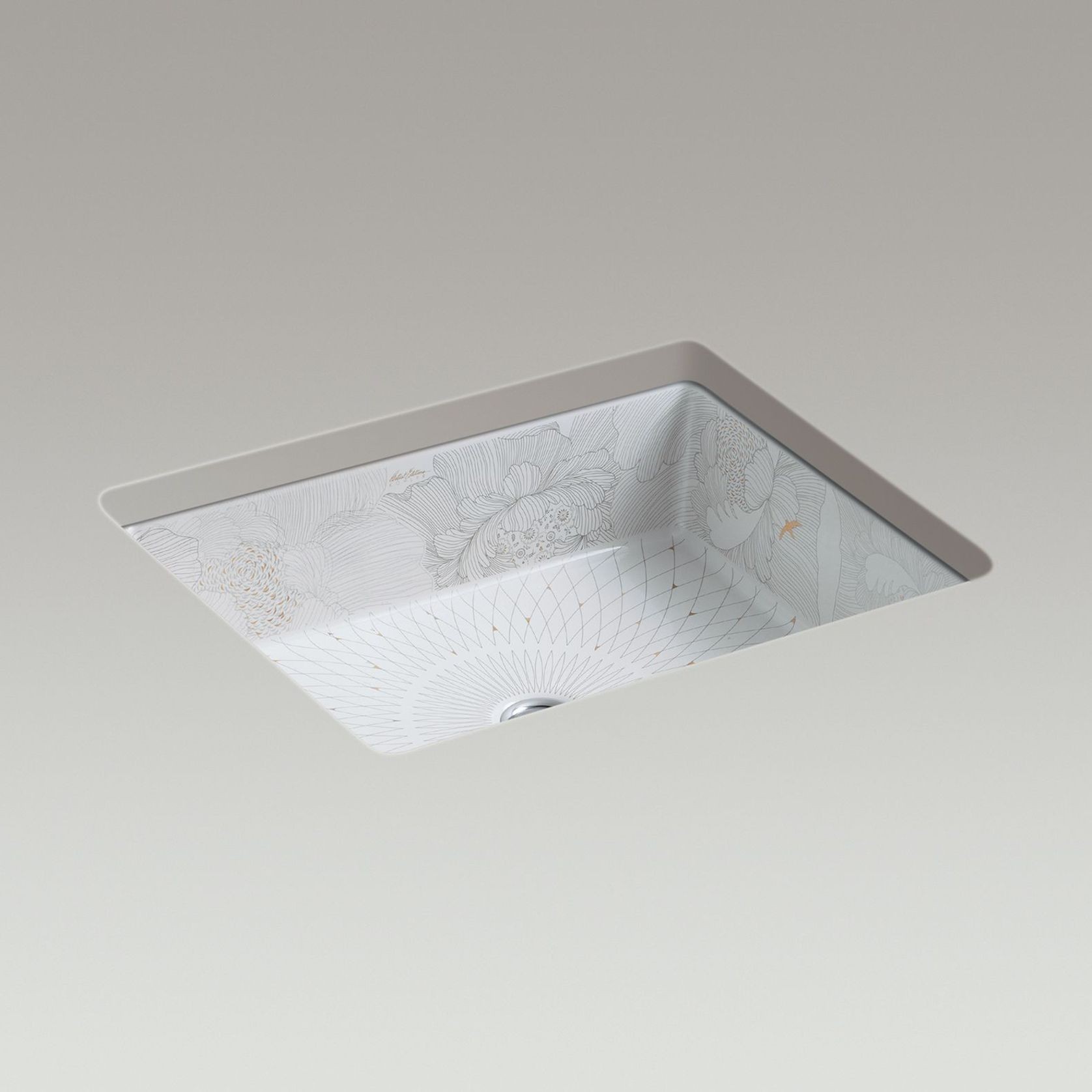 Kathryn Undercounter Basin with Empress Bouquet Design gallery detail image