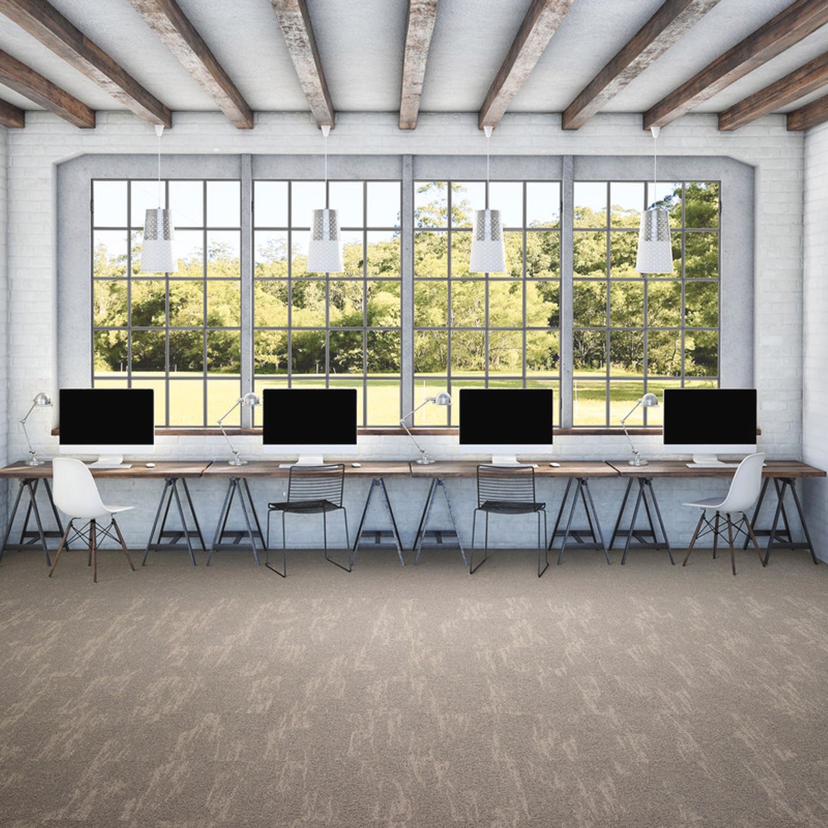 Leaf carpet tiles Handcraft Collection by modulyss® gallery detail image