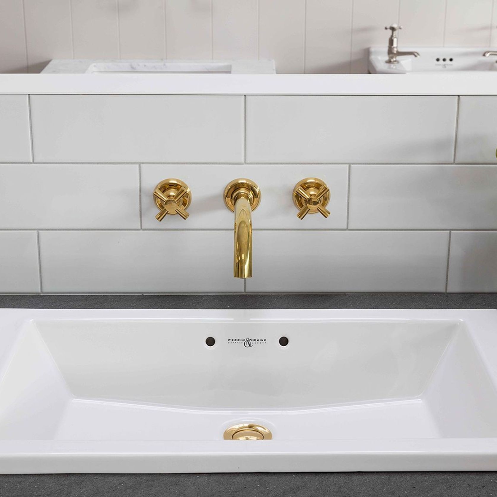 Perrin & Rowe Contemporary top mounted rectangular basin gallery detail image