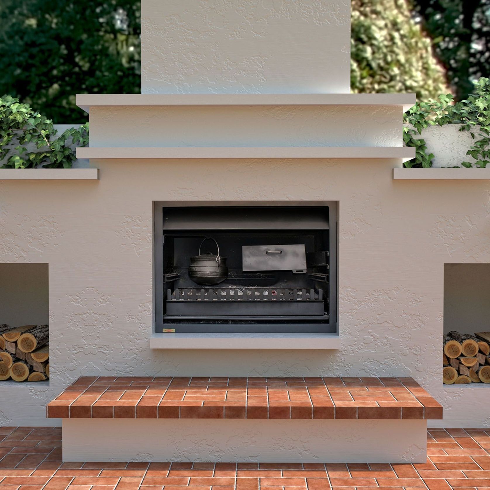 Jetmaster Quadro Outdoor Wood Fireplace gallery detail image