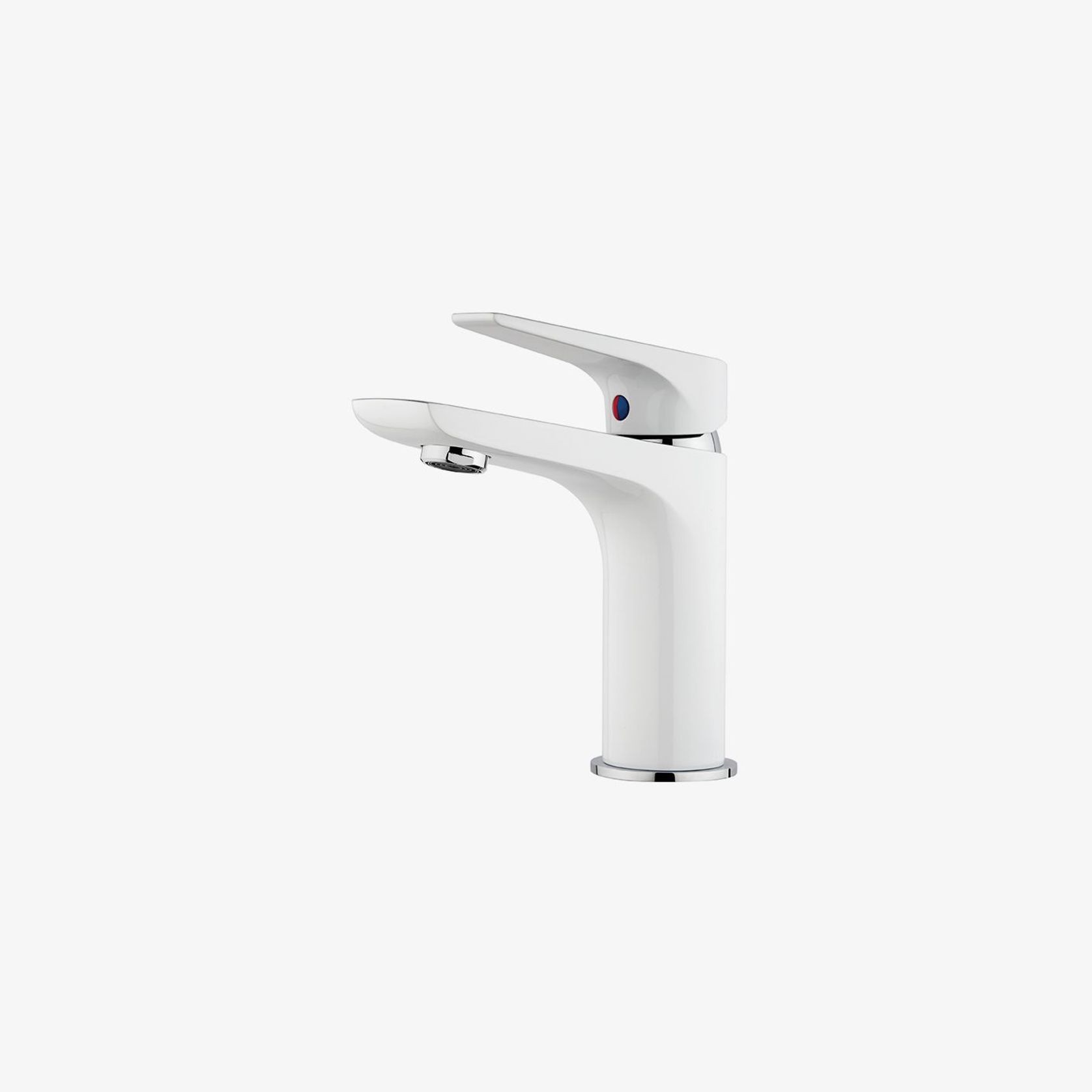 Foreno Solitaire White Chrome Basin Mixer SLT021 gallery detail image