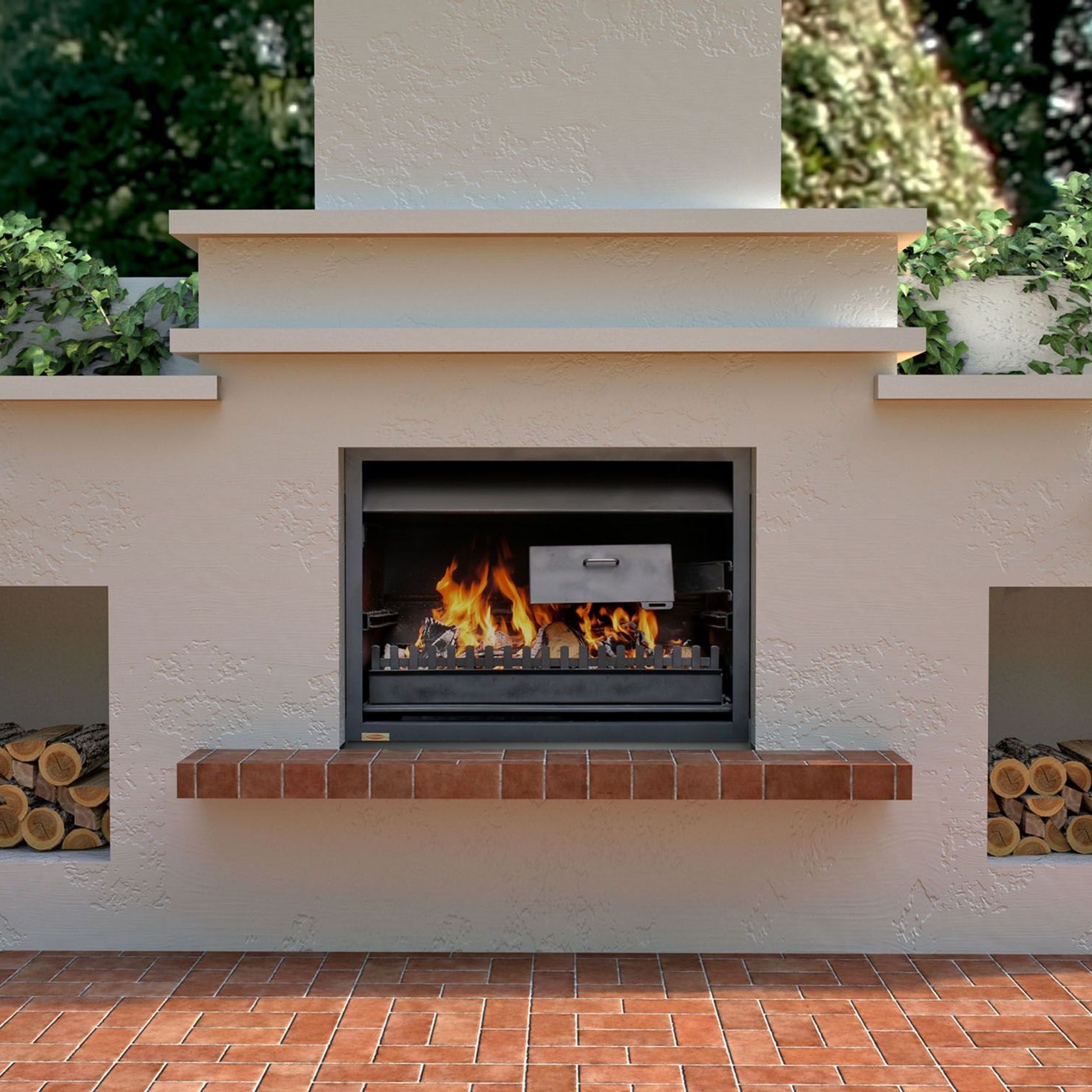 Jetmaster Quadro Outdoor Wood Fireplace gallery detail image