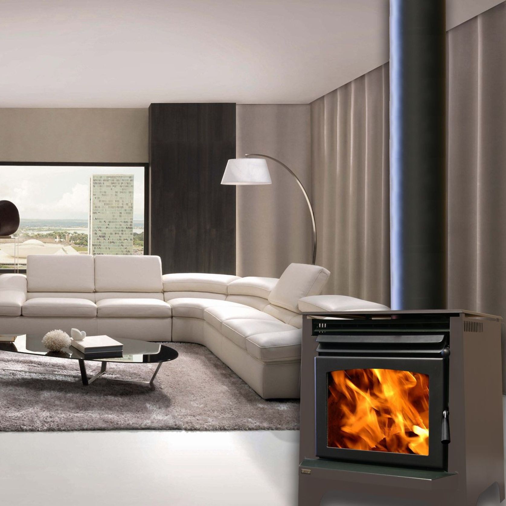 Phoenix Freestanding Wood Fireplace gallery detail image
