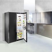 Side By Side Black Steel Fridge Freezer by Liebherr gallery detail image