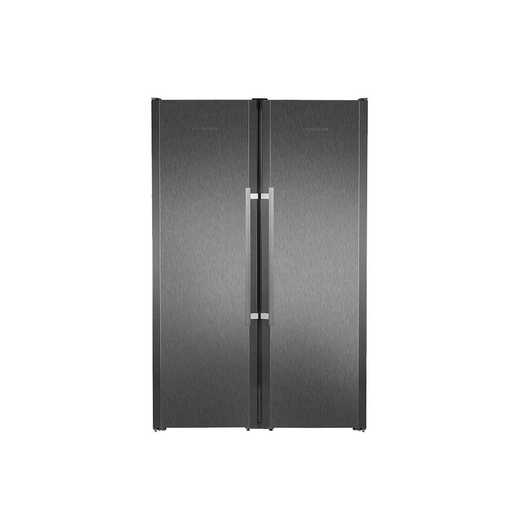 Side By Side Black Steel Fridge Freezer by Liebherr gallery detail image