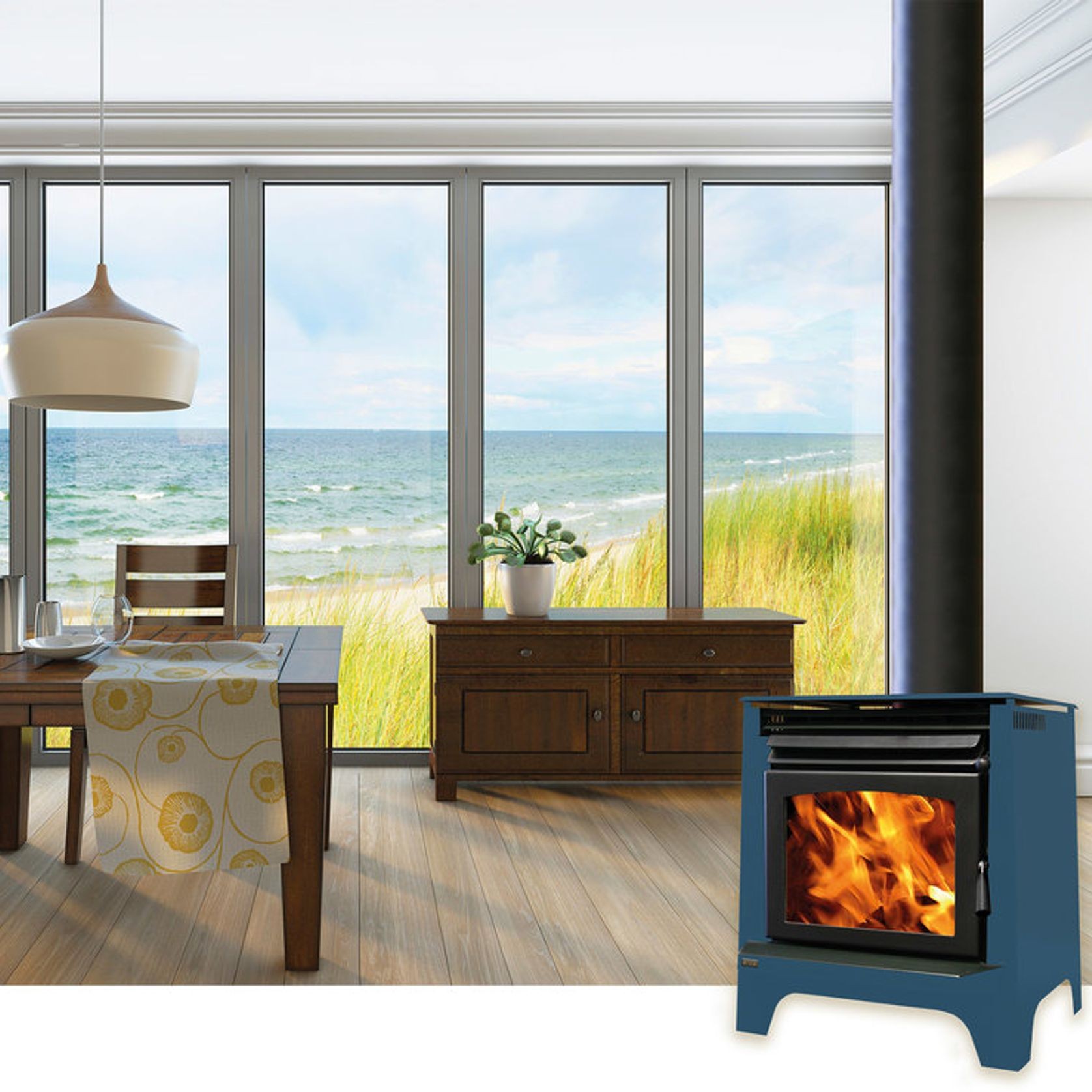 Phoenix Freestanding Wood Fireplace gallery detail image