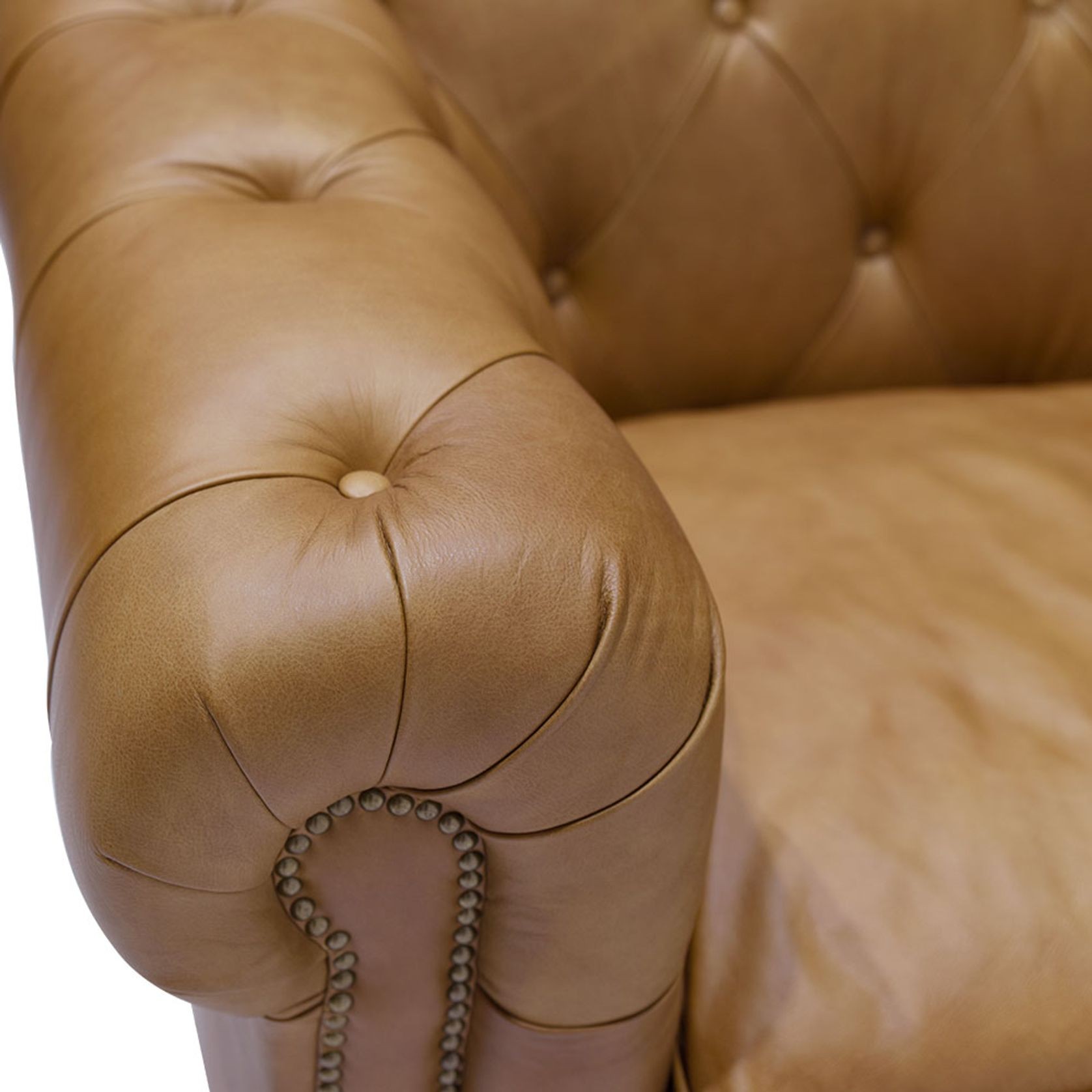 Stanhope Italian Leather Chesterfield - 2 Seater Camel gallery detail image