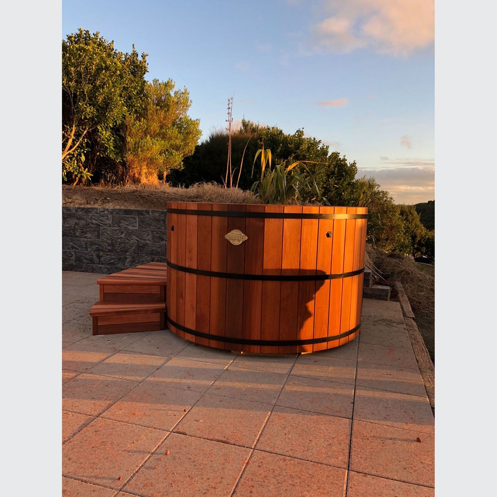 6 Foot Cedar Hot Tub with Stairs gallery detail image