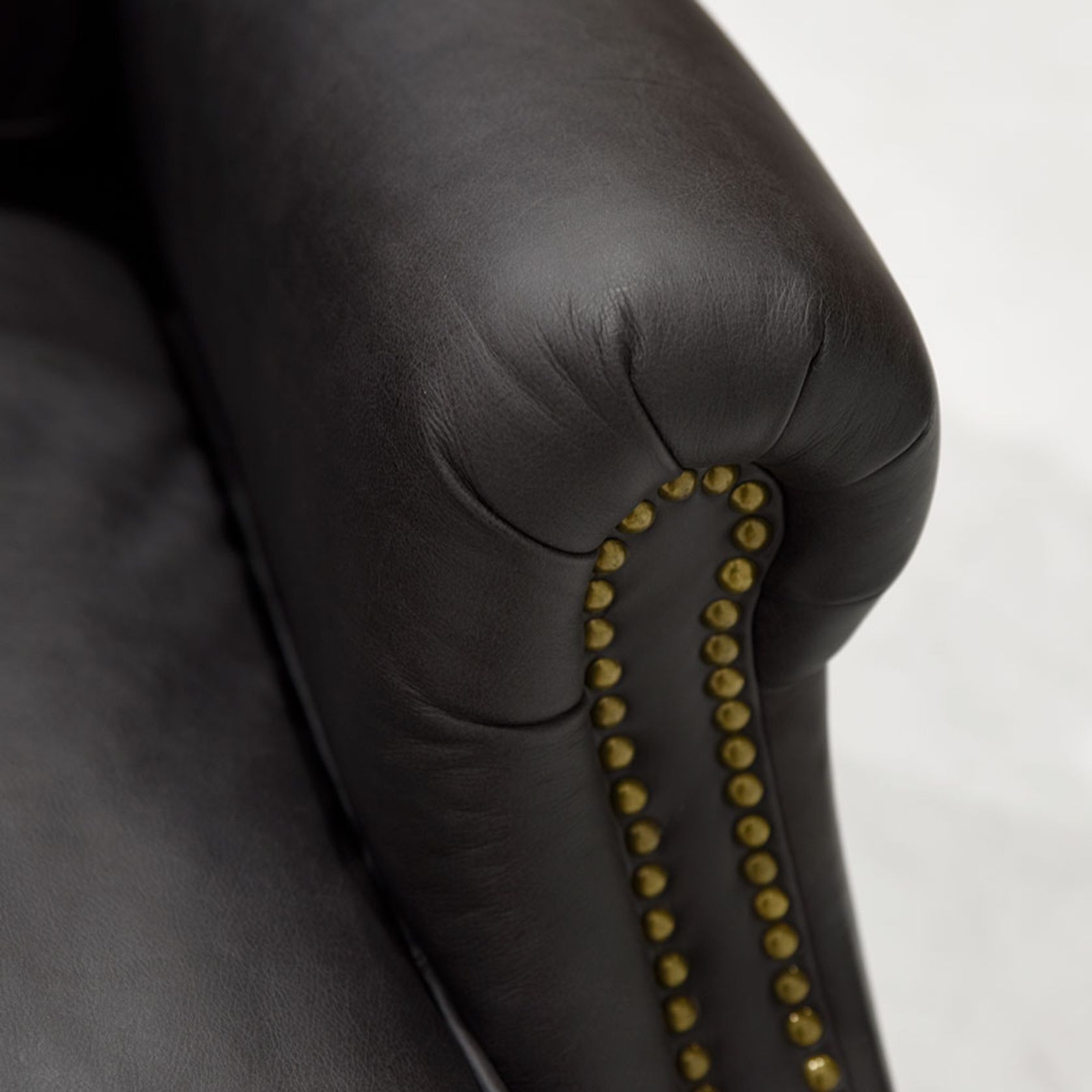 Brunswick Italian Leather Sofa - 2 Seater, Onyx gallery detail image
