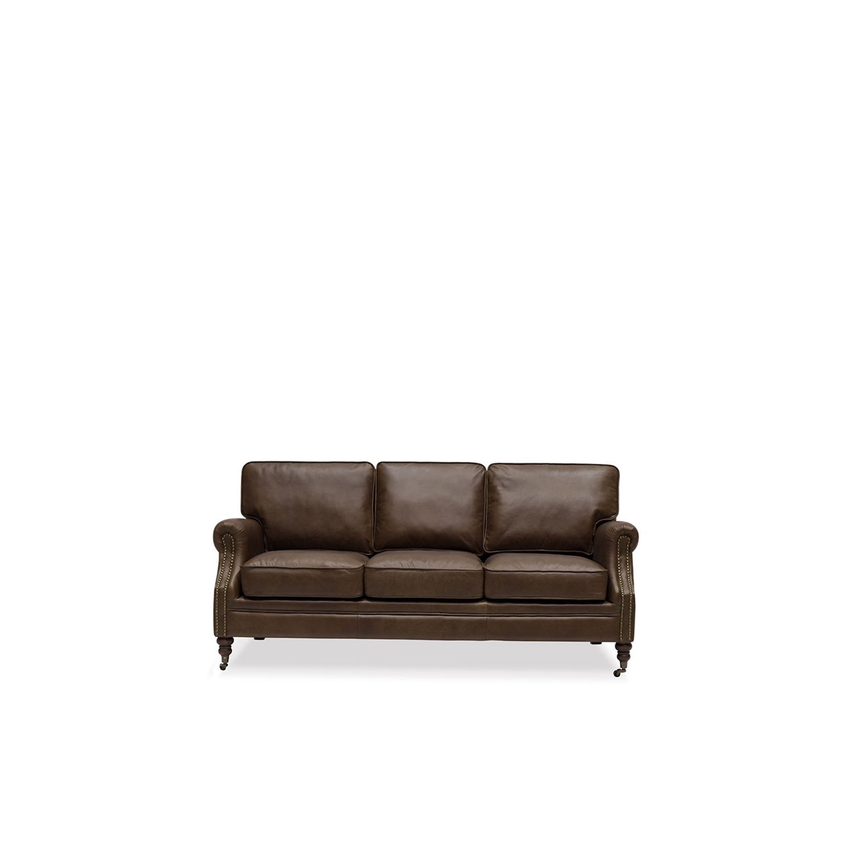 Brunswick Italian Leather Sofa - 3 Seater, Nutmeg gallery detail image
