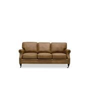 Brunswick Italian Leather Sofa - 3 Seater, Chestnut gallery detail image