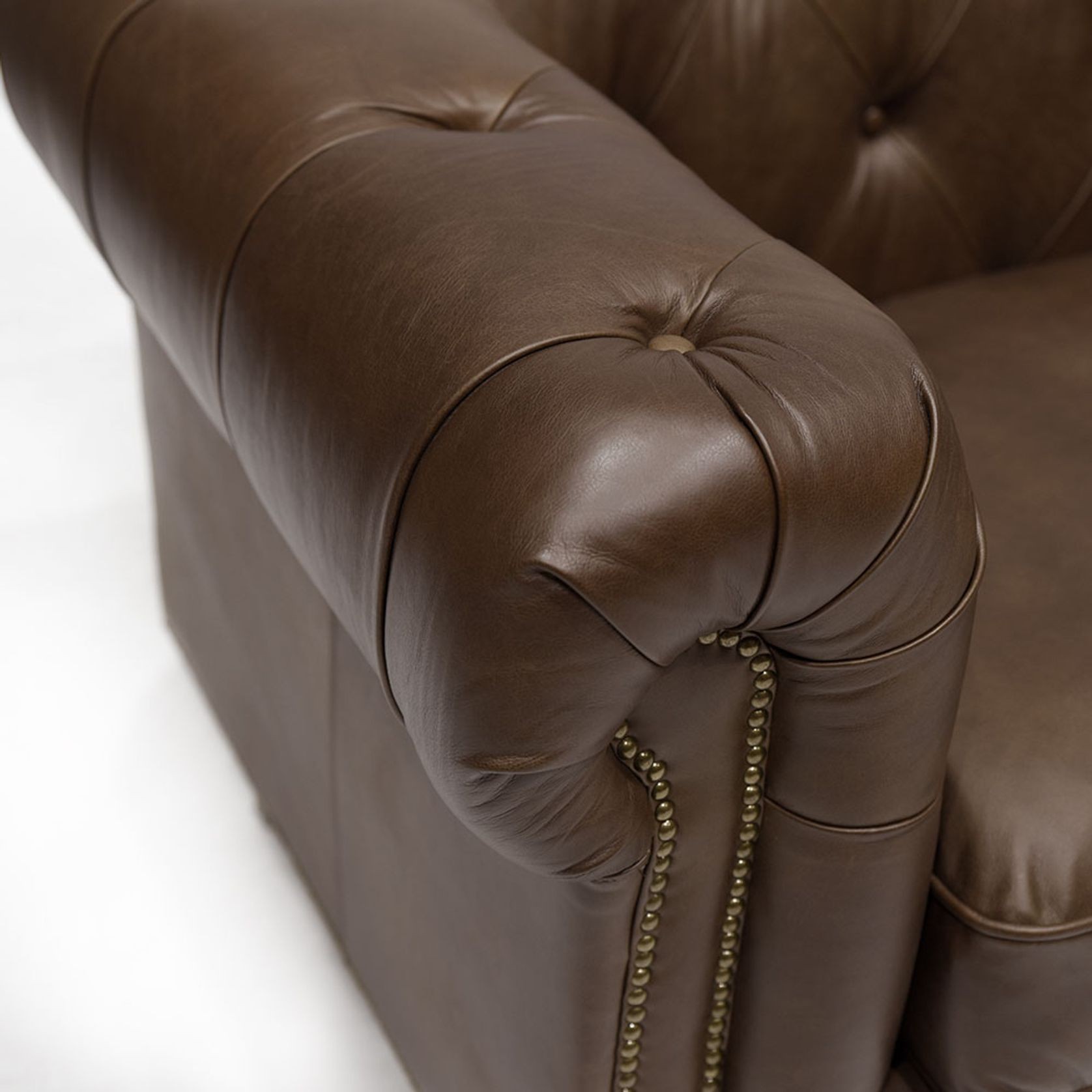 Stanhope Italian Leather Chesterfield - 2 Seater Nutmeg gallery detail image