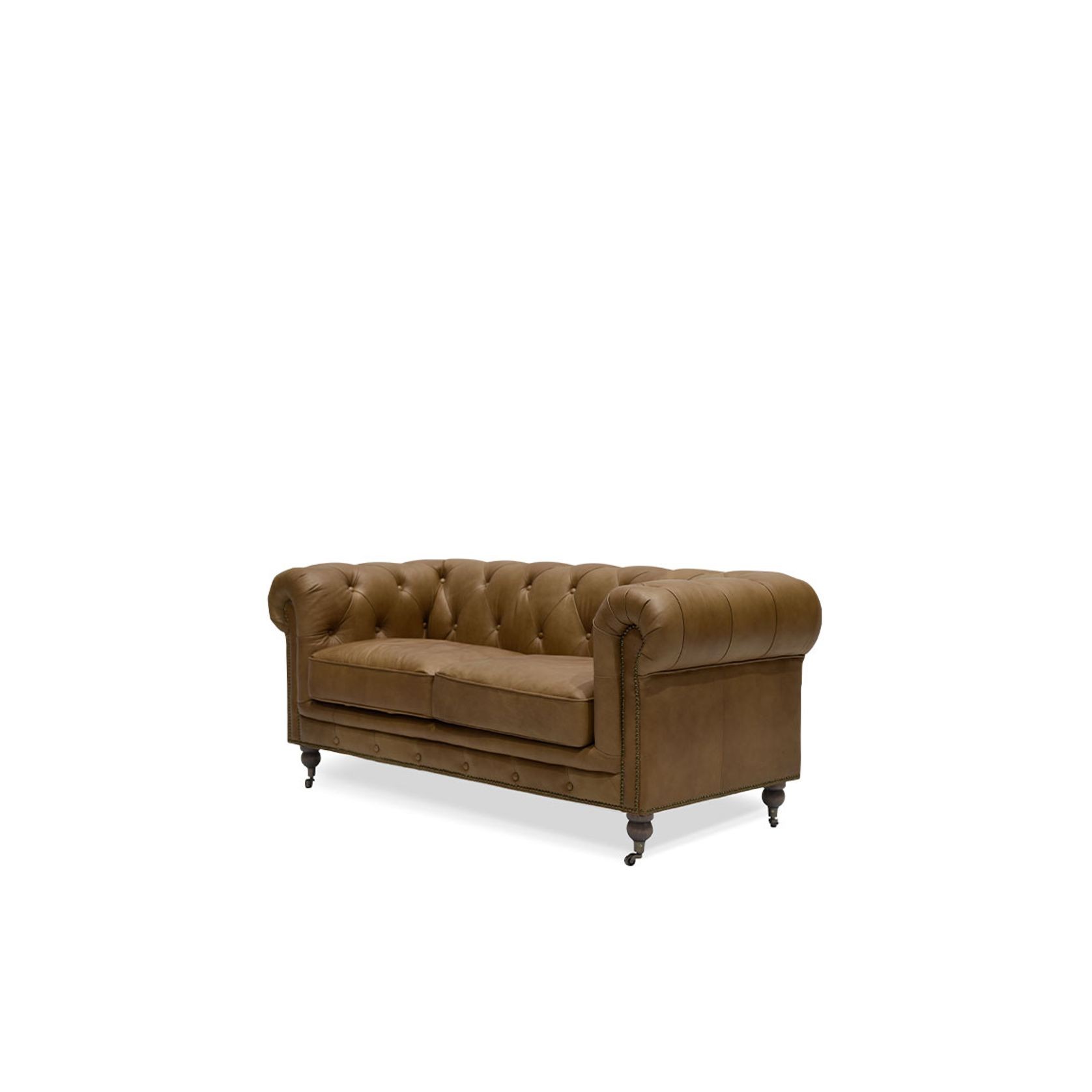 Stanhope Italian Leather Chesterfield - 2 Seater Chestnut gallery detail image