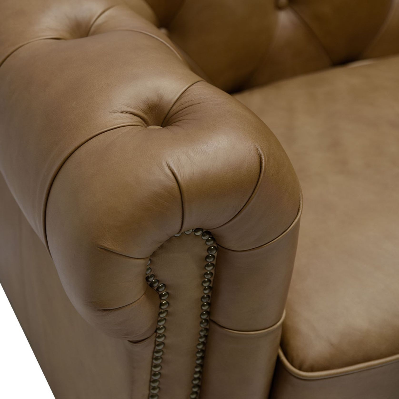 Stanhope Italian Leather Chesterfield - 2 Seater Chestnut gallery detail image