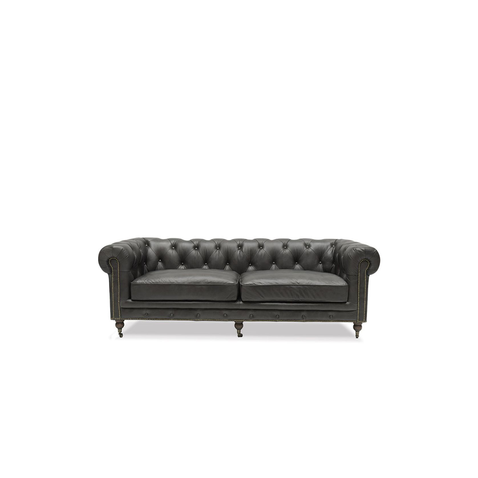 Stanhope Italian Leather Chesterfield -  3 Seater Onyx gallery detail image
