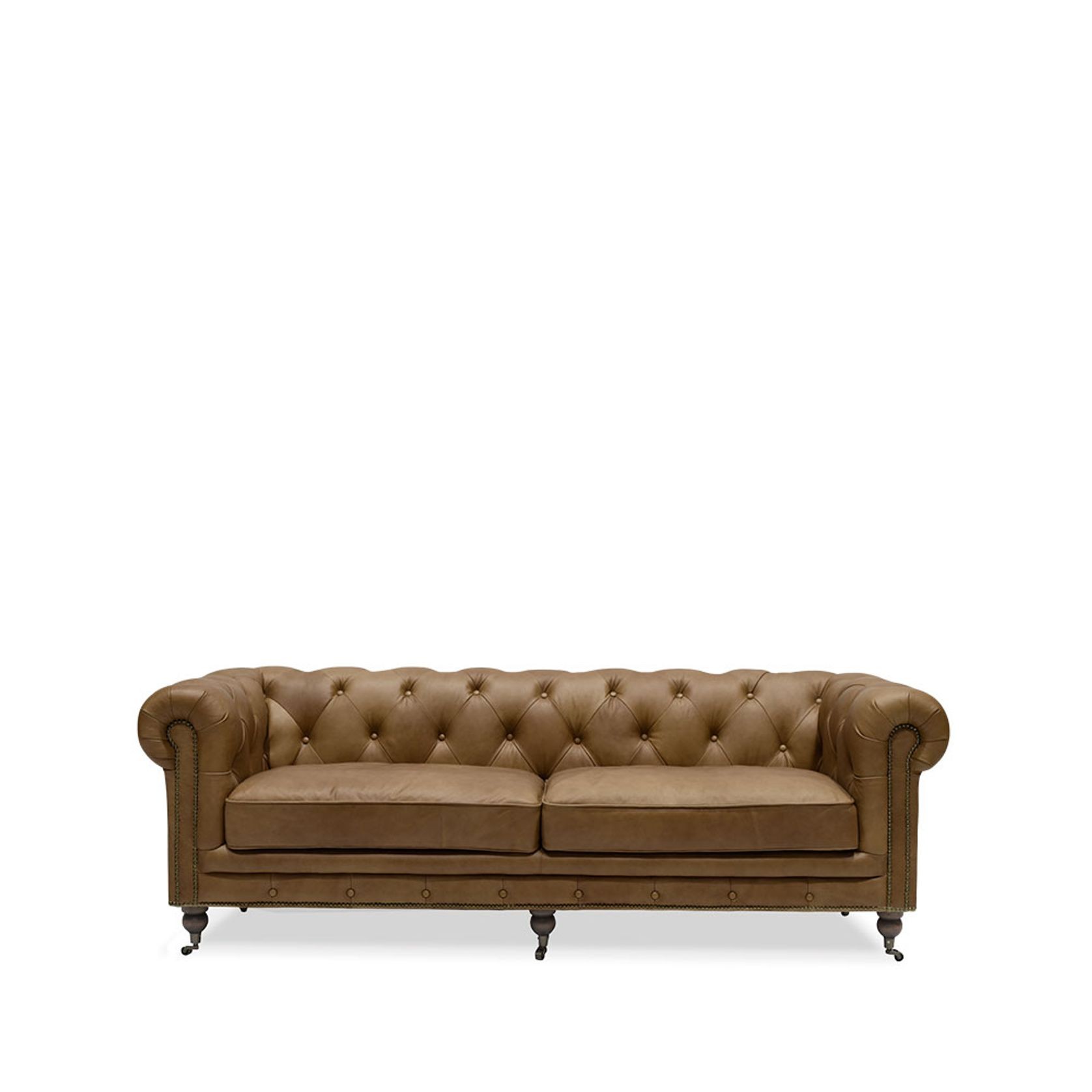 Stanhope Italian Leather Chesterfield - 3 Seat Chestnut gallery detail image
