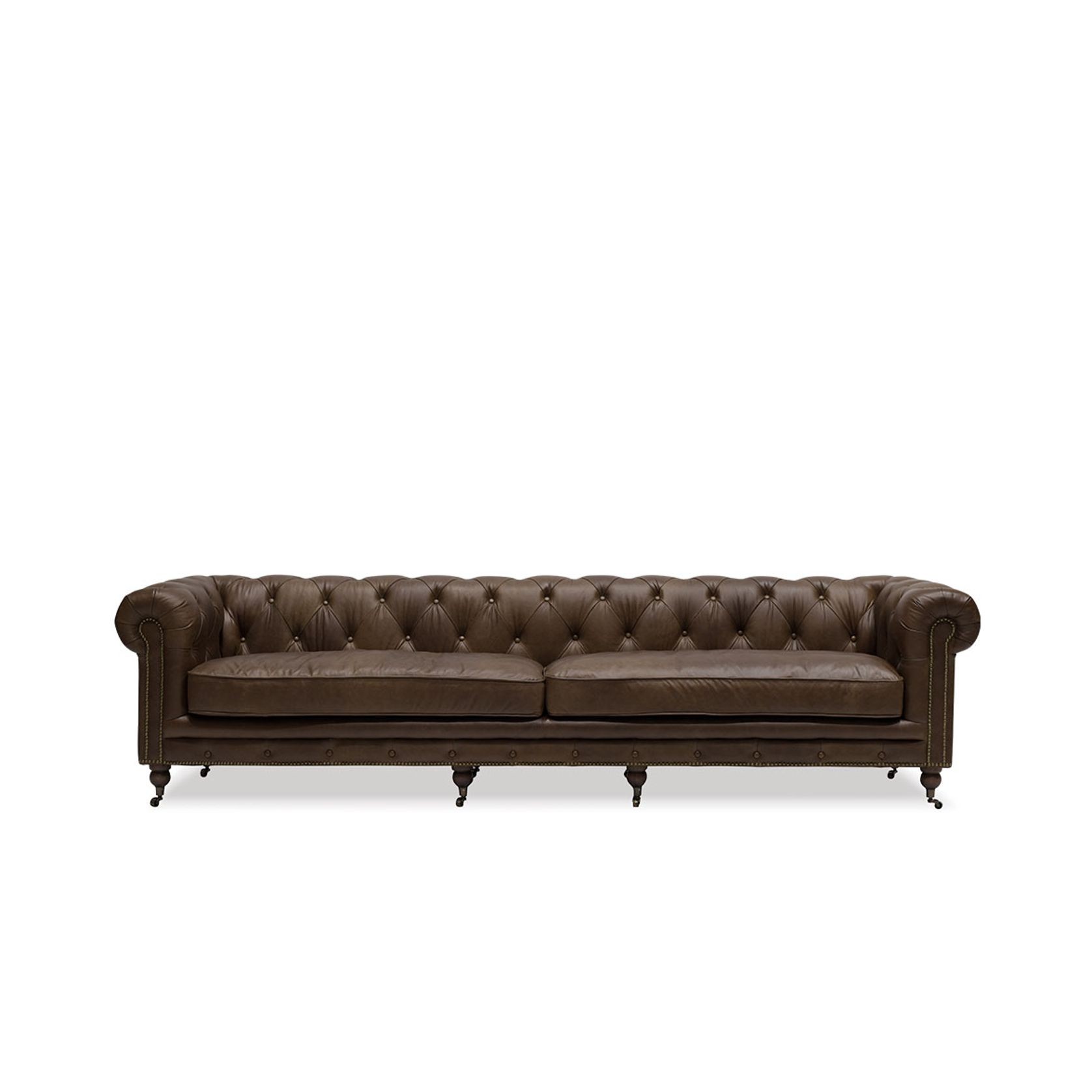Stanhope Italian Leather Chesterfield -  4 Seater, Nutmeg gallery detail image