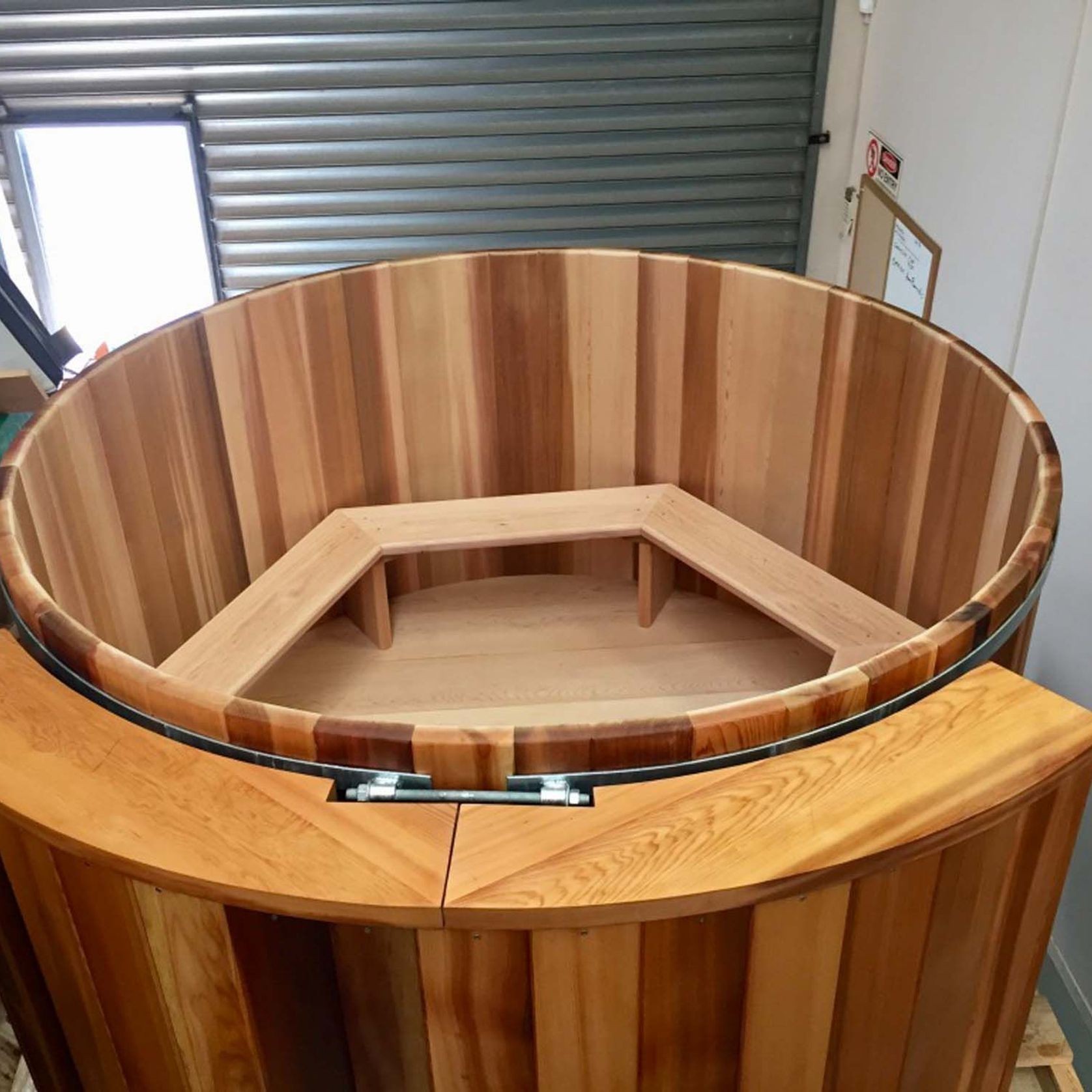7 Foot Cedar Hot Tub with Stairs gallery detail image