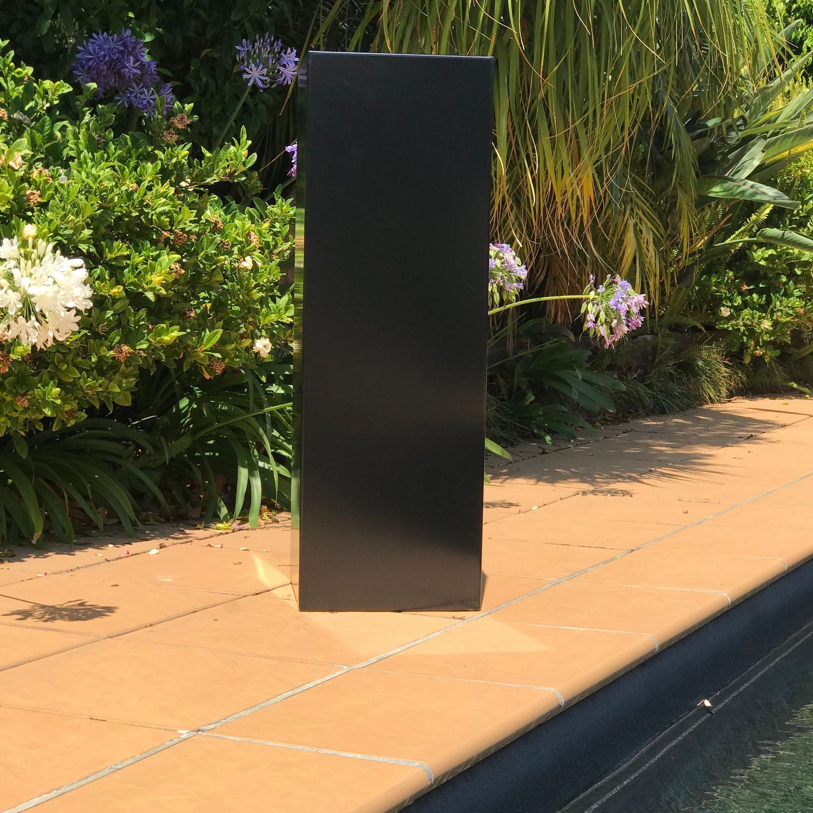 Black Powder Coated Steel Column 300 Planter gallery detail image