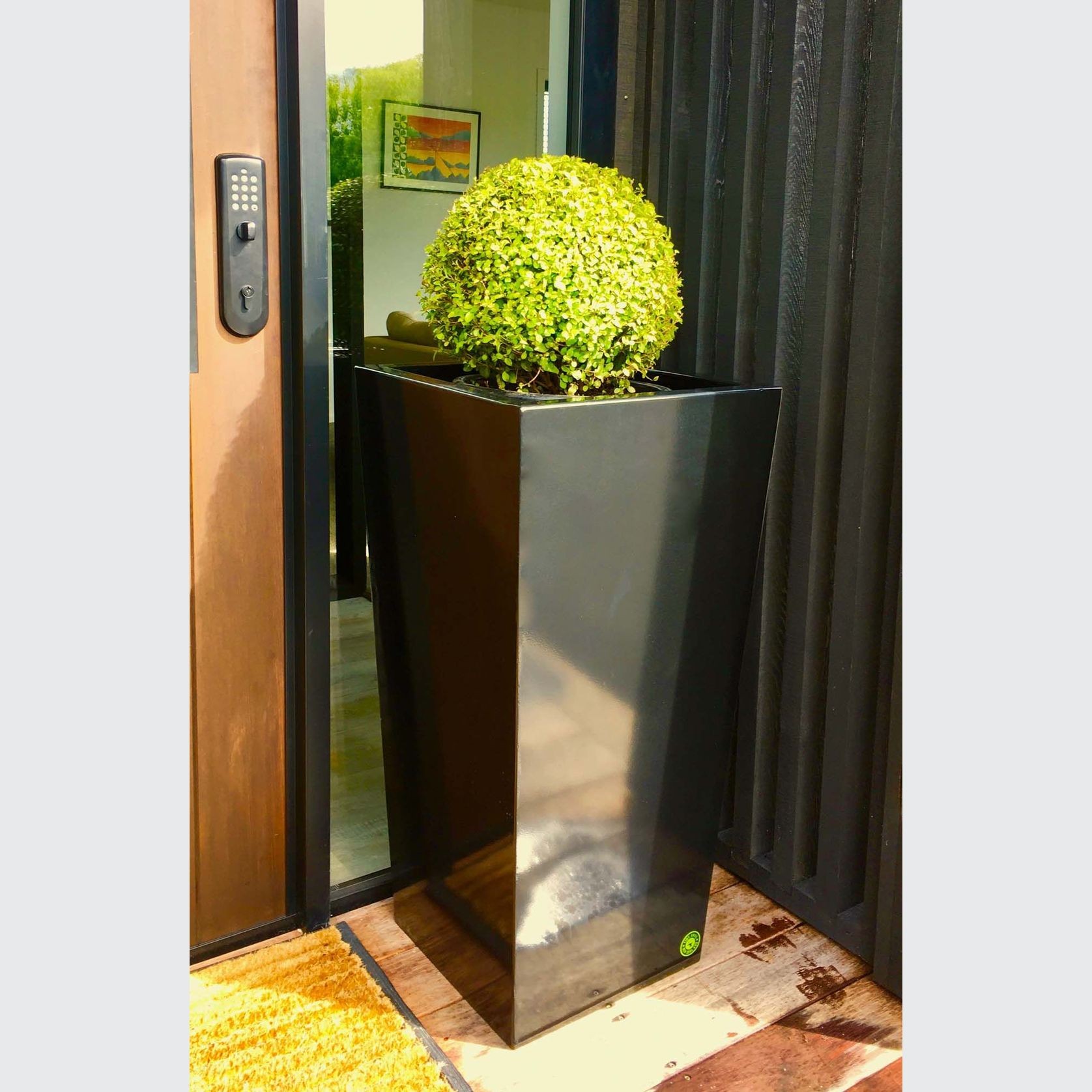 Black Powder Coated Tapered Column Planter  gallery detail image