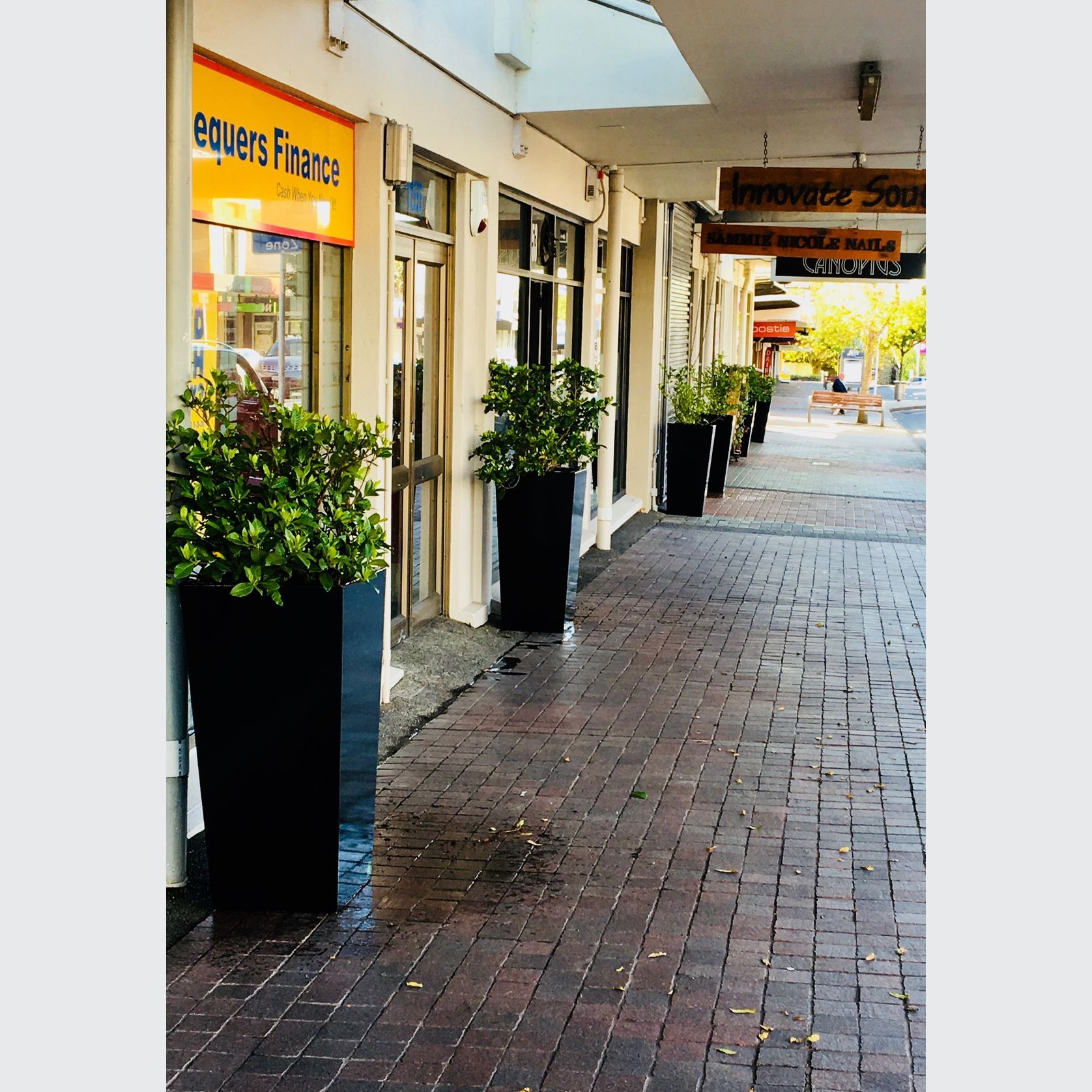 Black Powder Coated Tapered Column Planter  gallery detail image