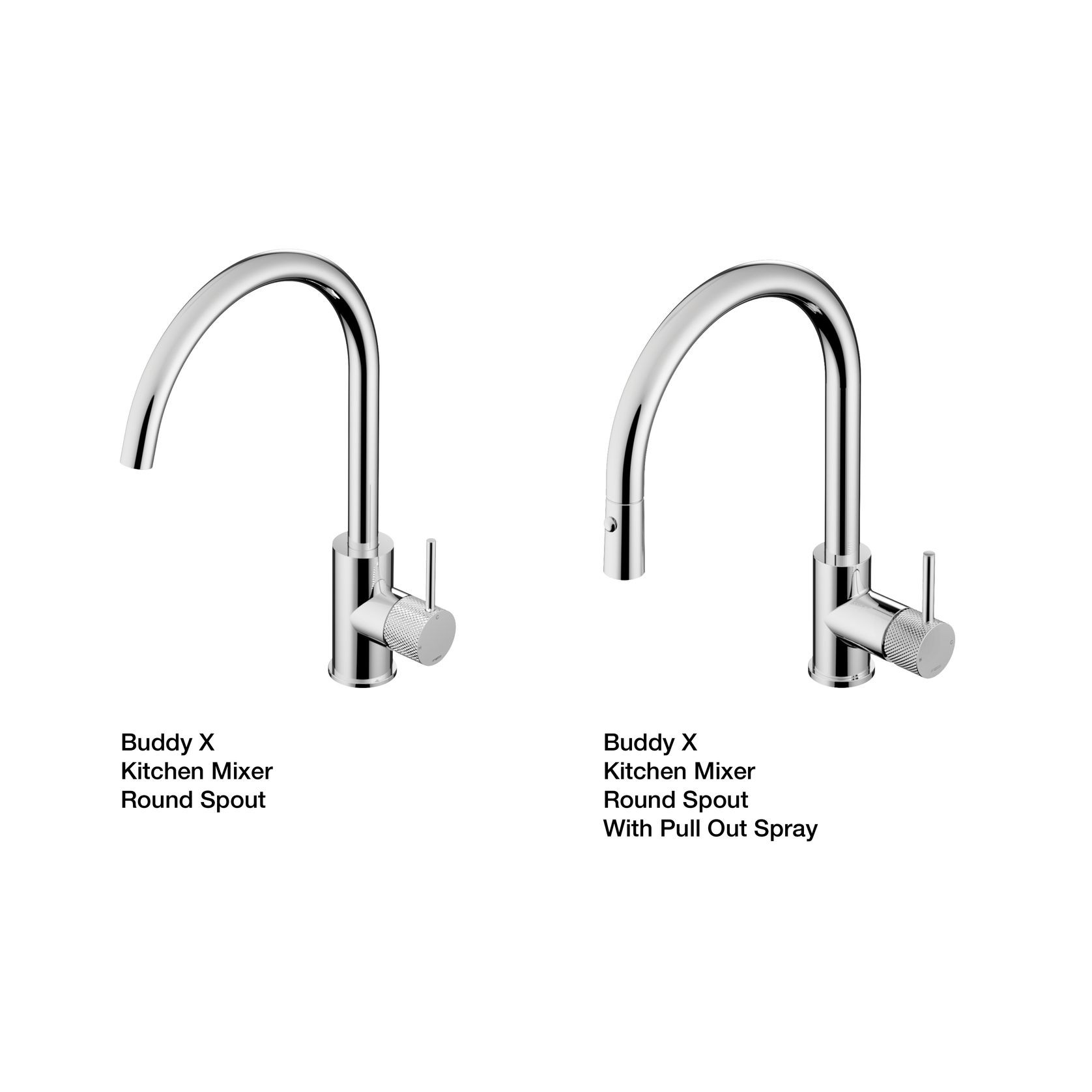 Buddy X Kitchen Mixer Round Spout/Pull Out Spray gallery detail image