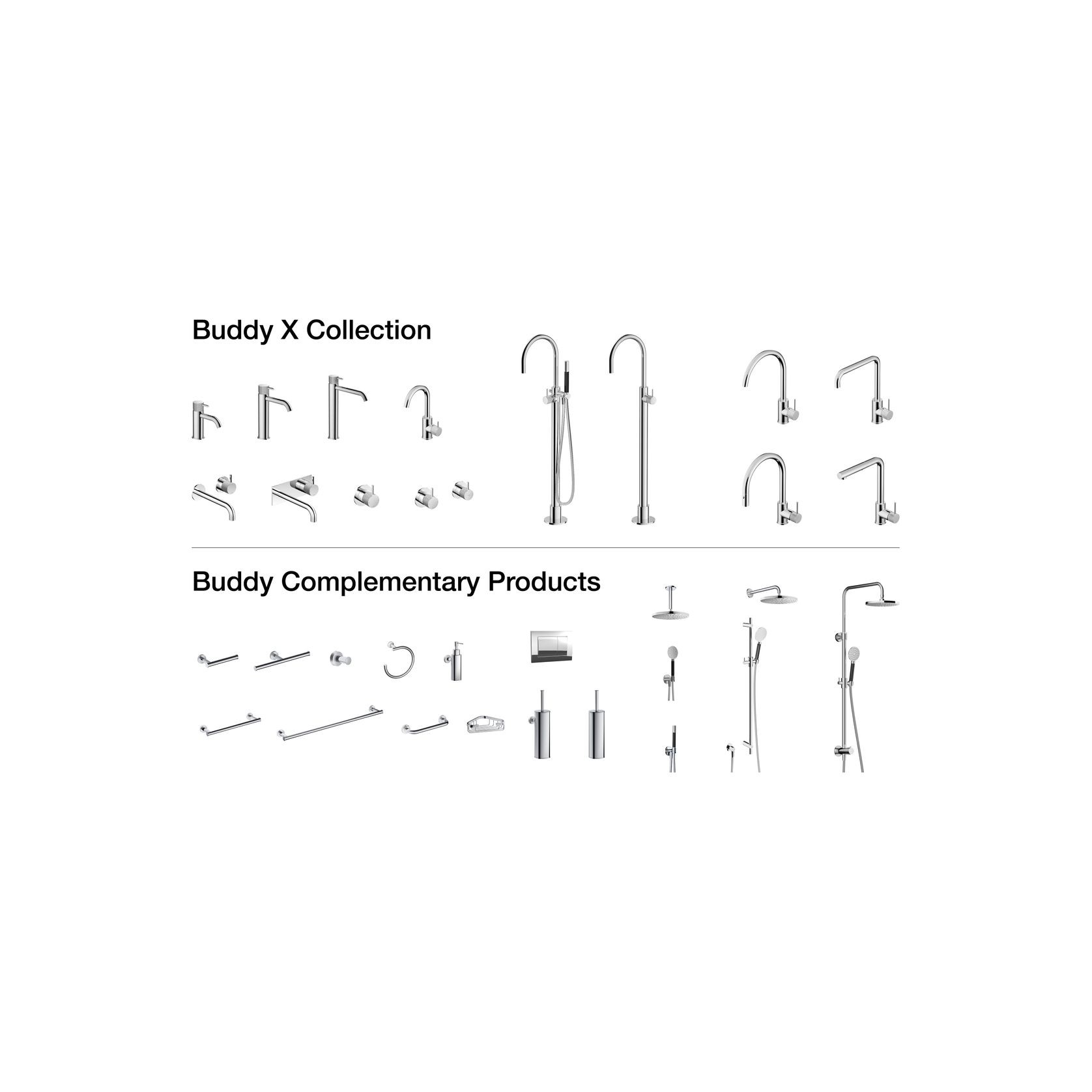 Buddy X Wall Mount Mixer With Backplate gallery detail image