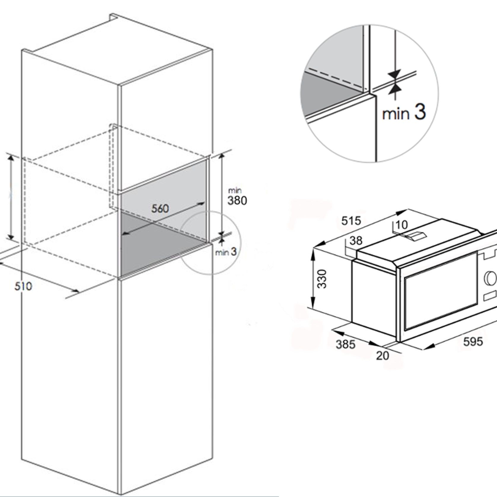 Kleenmaid Built In Microwave Quartz Grill Oven 25 Litre gallery detail image