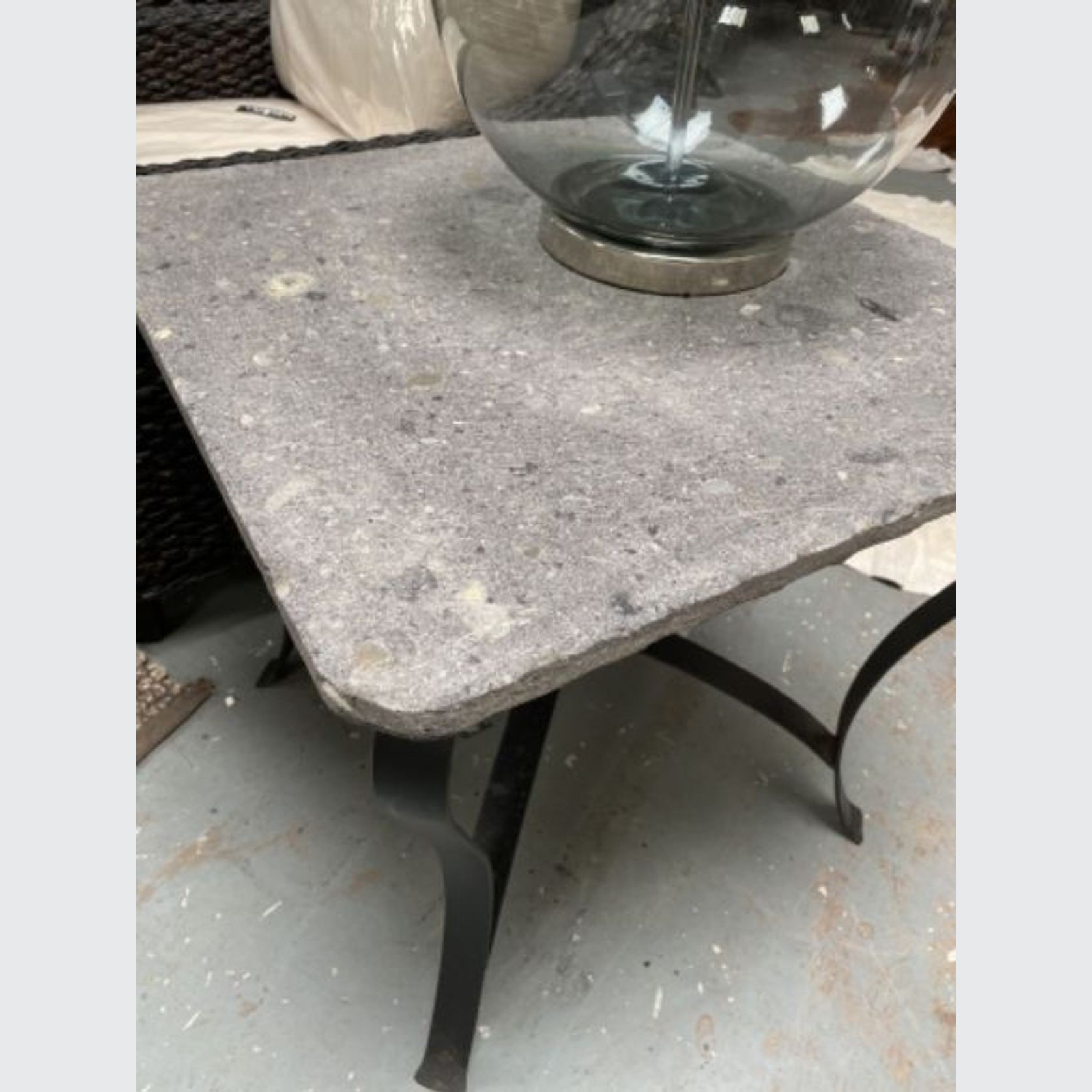 Side Table With Grey Cantera Stone gallery detail image