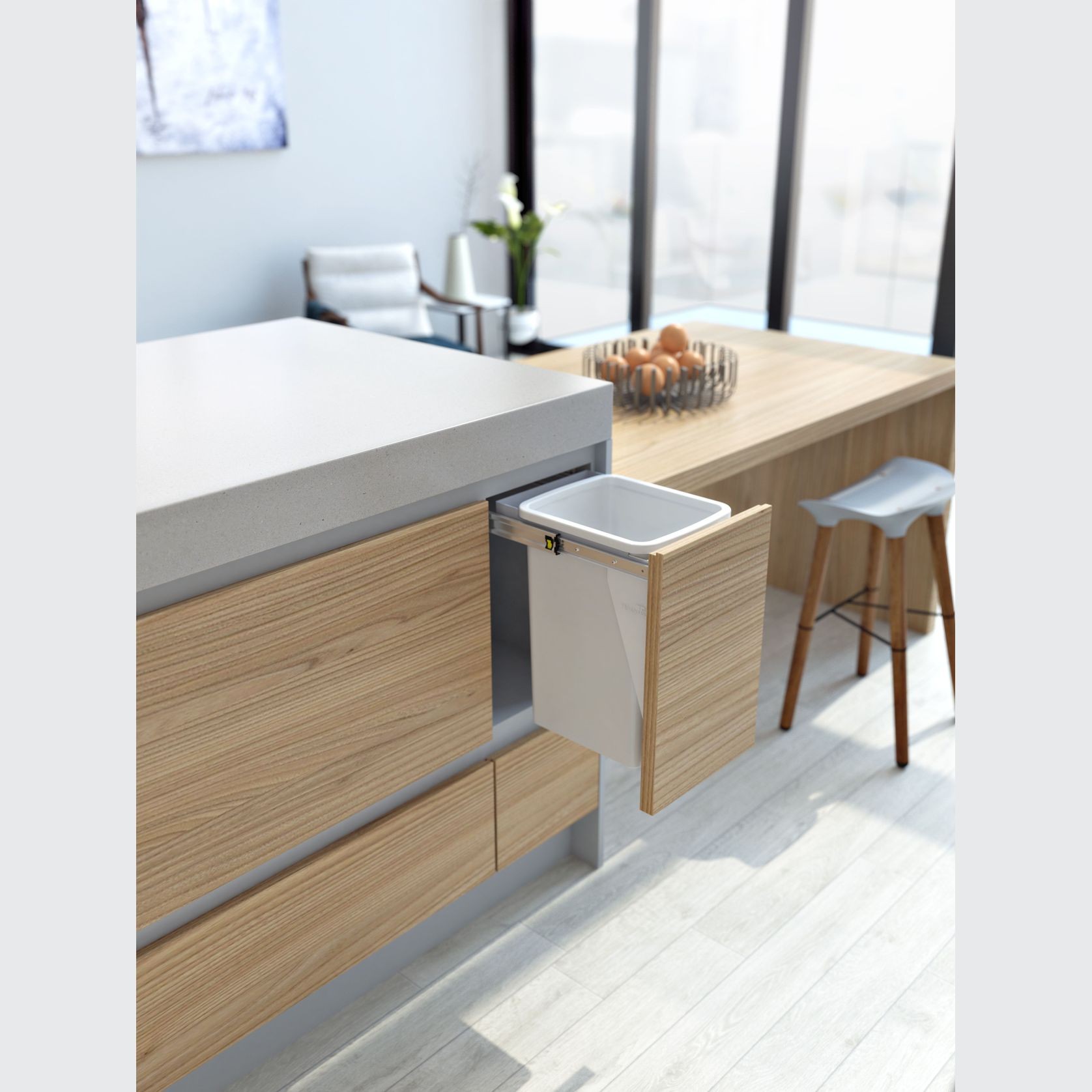 Compact Bin Storage - 1 x 20 Litre Bucket - Door Pull gallery detail image