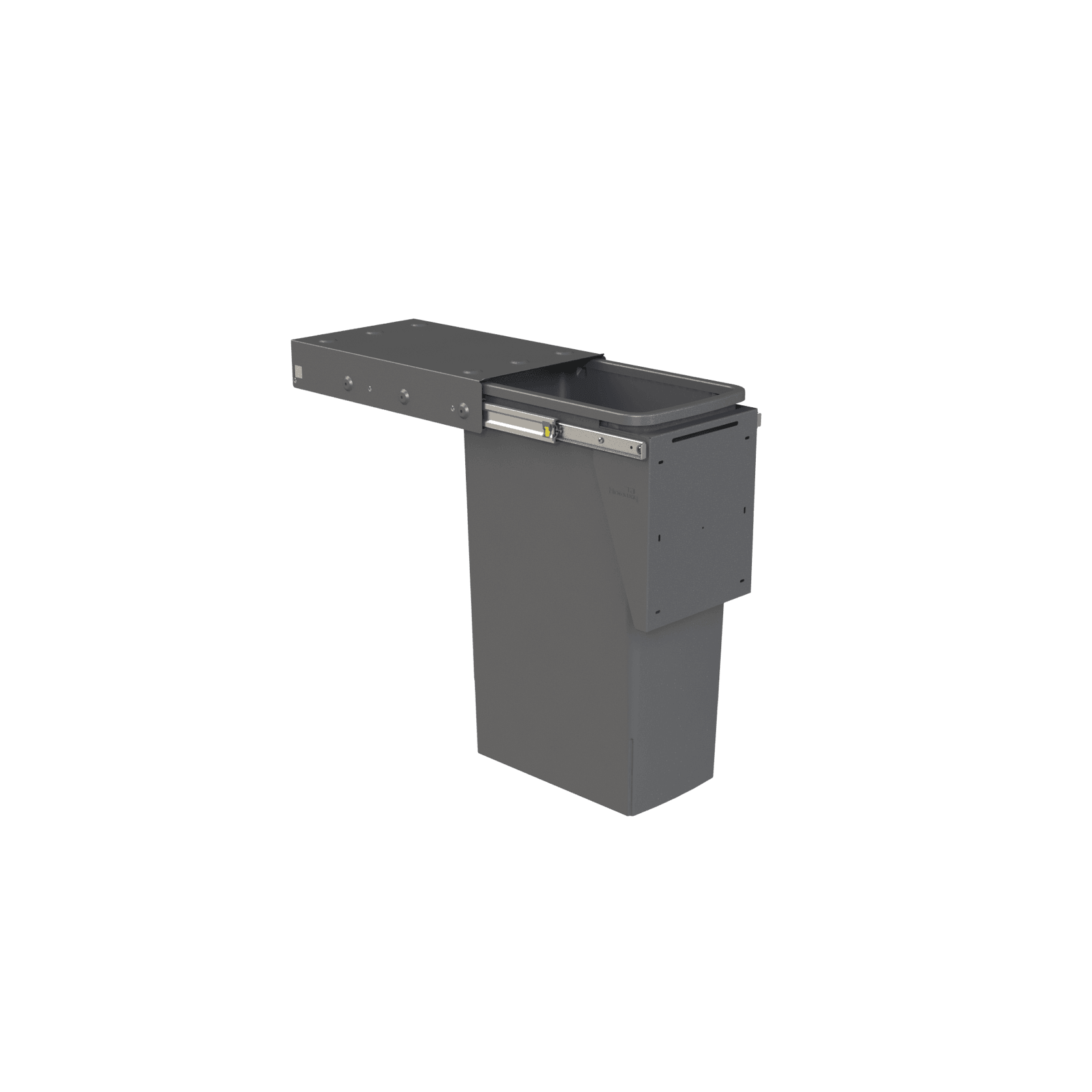Compact Bin Storage - 1 x 40 Litre Bucket - Cinder - Door Pull gallery detail image