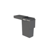 Compact Bin Storage - 1 x 40 Litre Bucket - Cinder - Door Pull gallery detail image