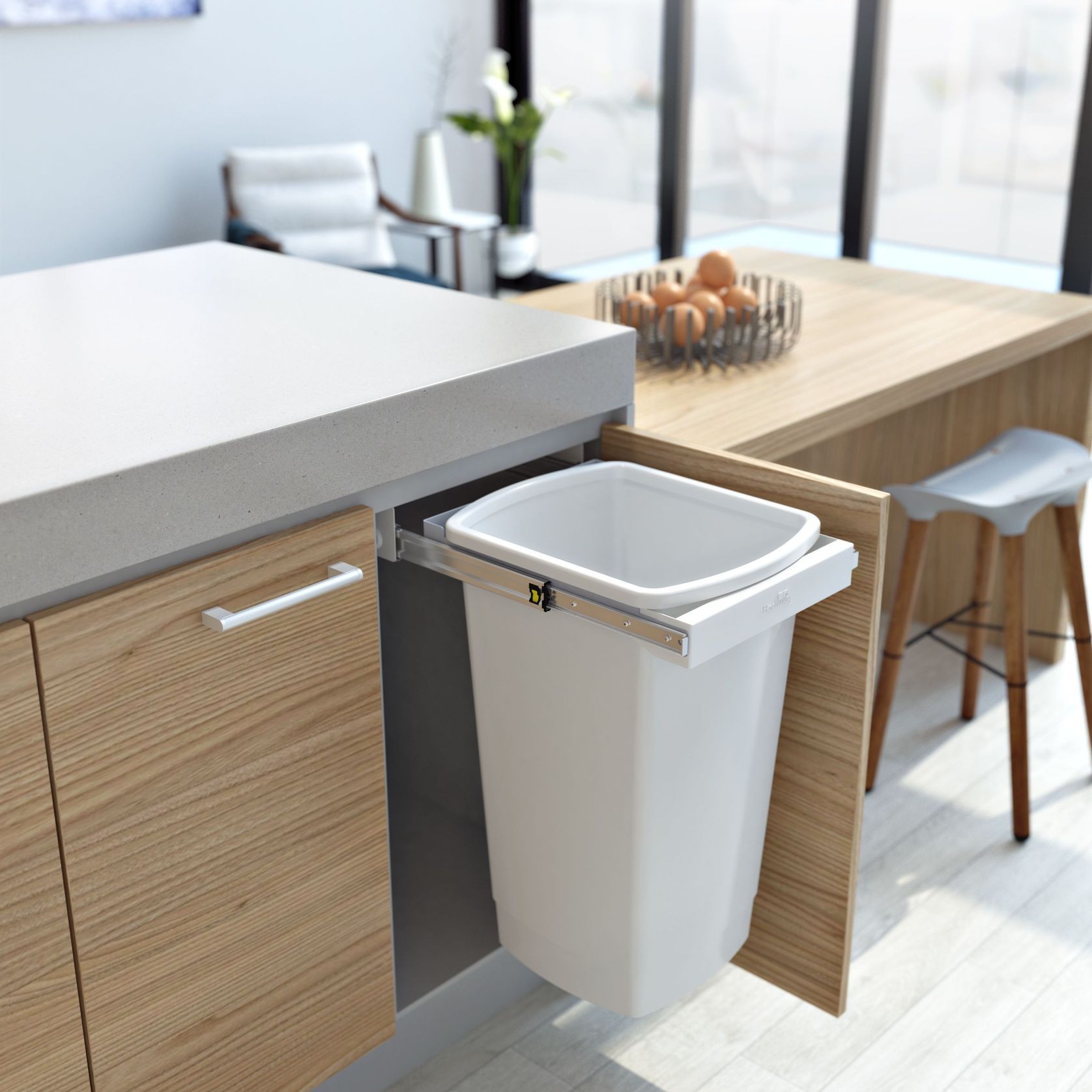 Compact Bin Storage - 1 x 50 Litre Bucket - Handle Pull gallery detail image