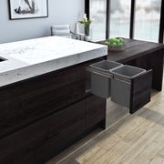 Compact Bin Storage - 2 x 15 Litre Buckets - Cinder - Door Pull gallery detail image