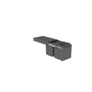 Compact Bin Storage - 2 x 15 Litre Buckets - Cinder - Door Pull gallery detail image