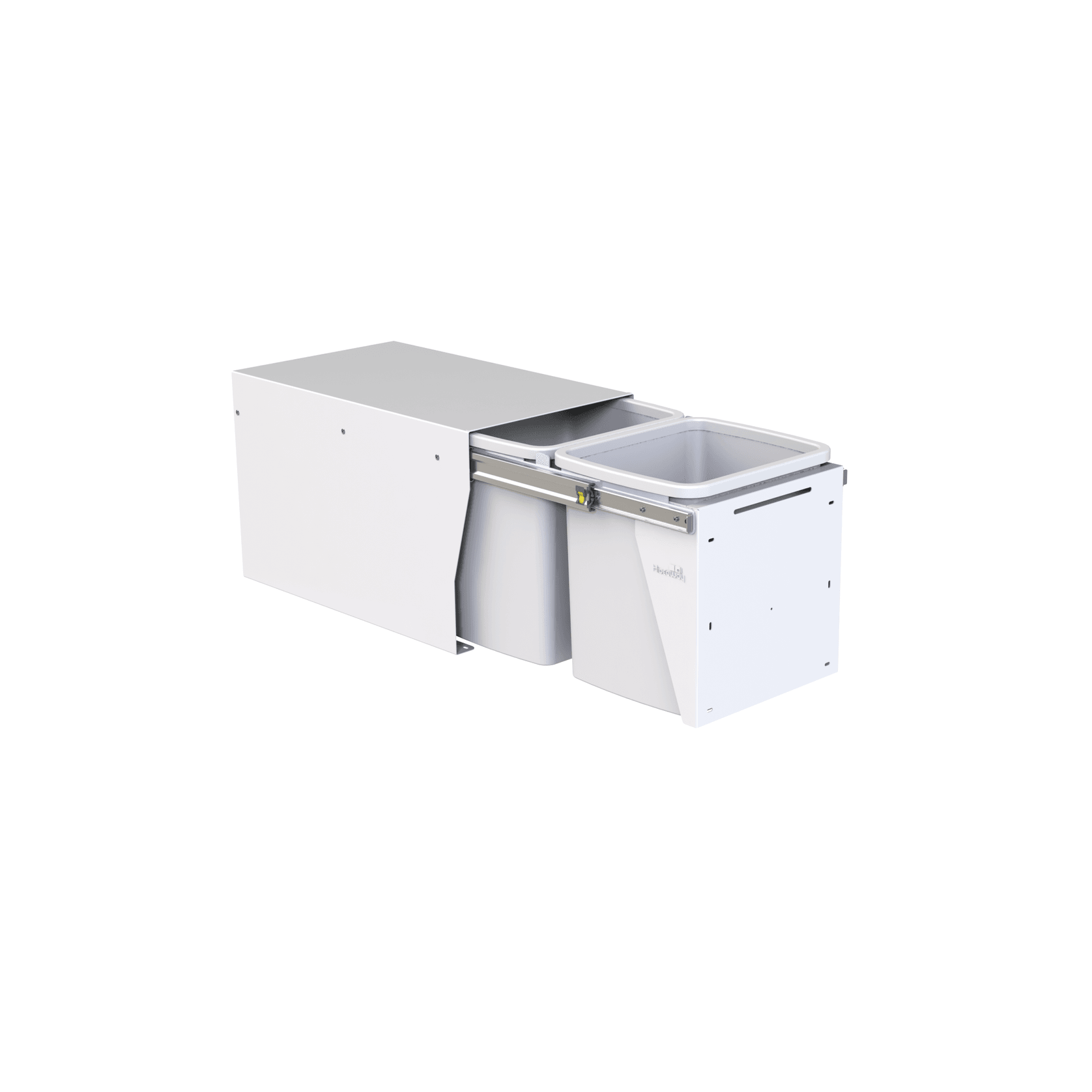 Compact Bin Storage - 2 x 15 Litre Buckets Floor Mounted - Door Pull gallery detail image