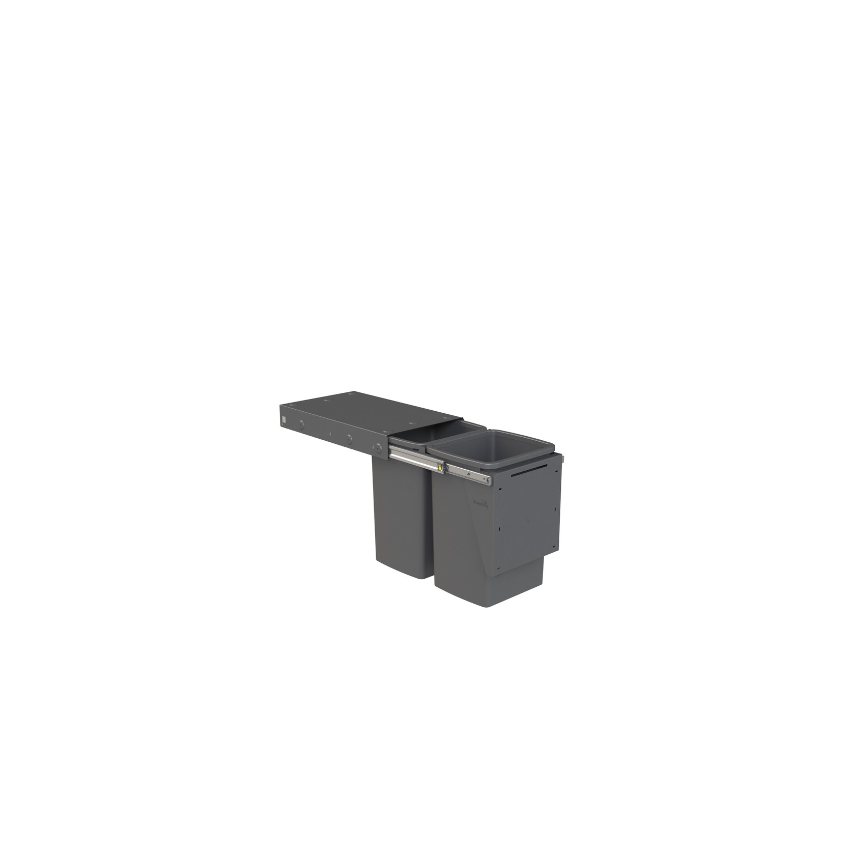 Compact Bin Storage - 2 x 20 Litre Buckets - Cinder - Door Pull gallery detail image
