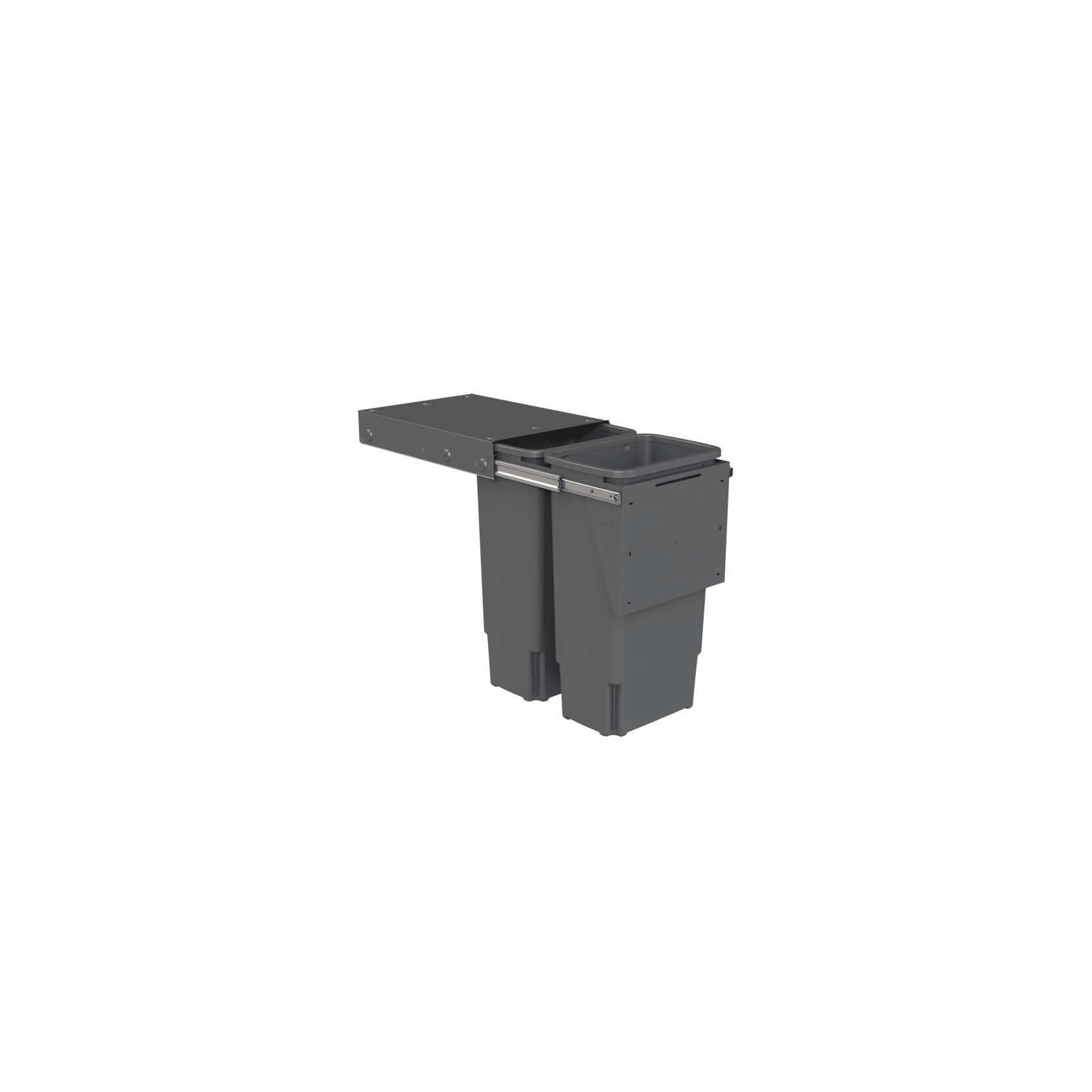 Compact Bin Storage - 2 x 35 Litre Buckets - Cinder - Door Pull gallery detail image