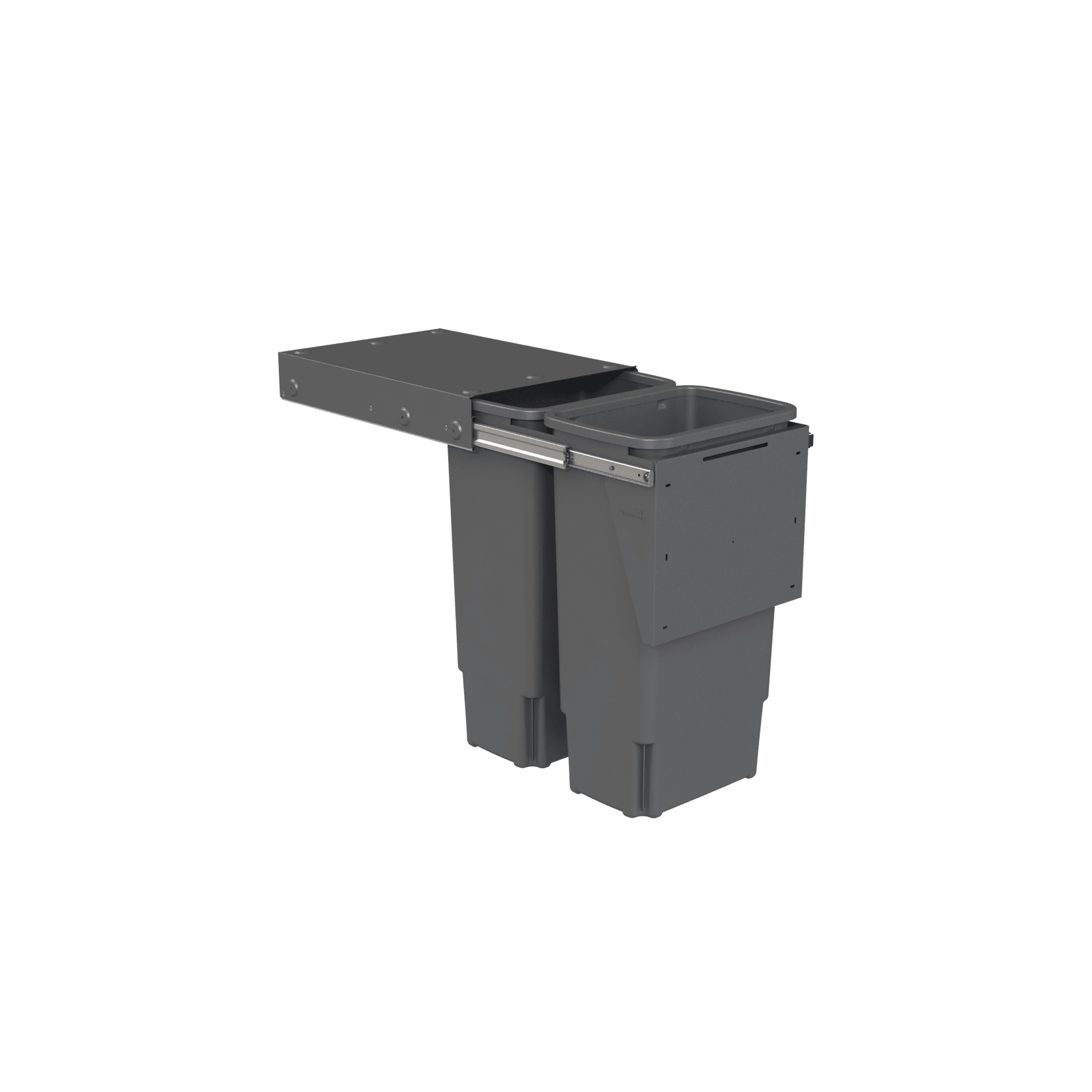 Compact Bin Storage - 2 x 35 Litre Buckets - Cinder - Door Pull gallery detail image