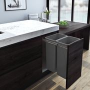 Compact Bin Storage - 2 x 40 Litre Buckets - Cinder - Door Pull gallery detail image