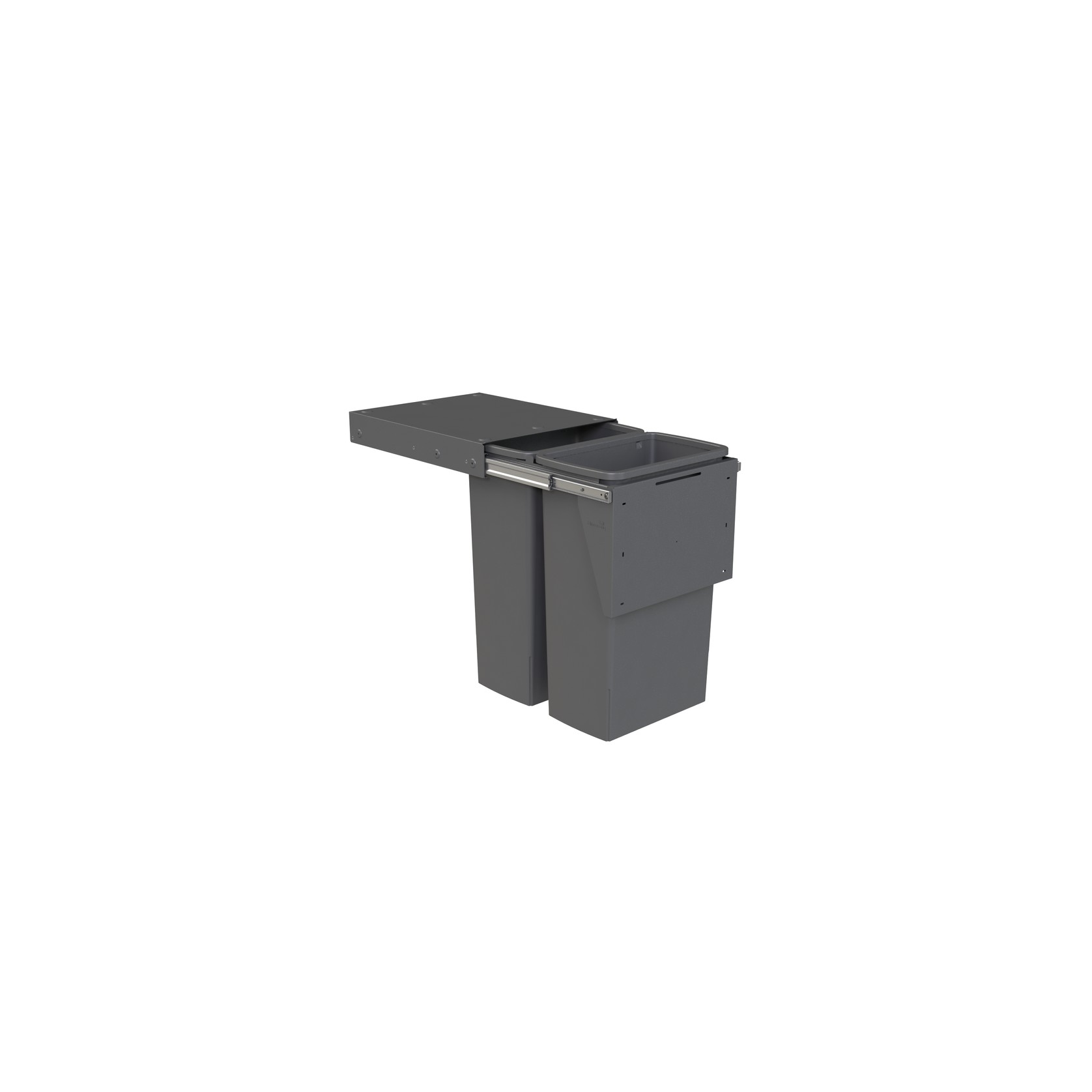 Compact Bin Storage - 2 x 40 Litre Buckets - Cinder - Door Pull gallery detail image