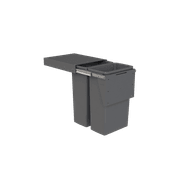 Compact Bin Storage - 2 x 40 Litre Buckets - Cinder - Door Pull gallery detail image
