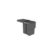Compact Bin Storage - 2 x 40 Litre Buckets - Cinder - Door Pull gallery detail image