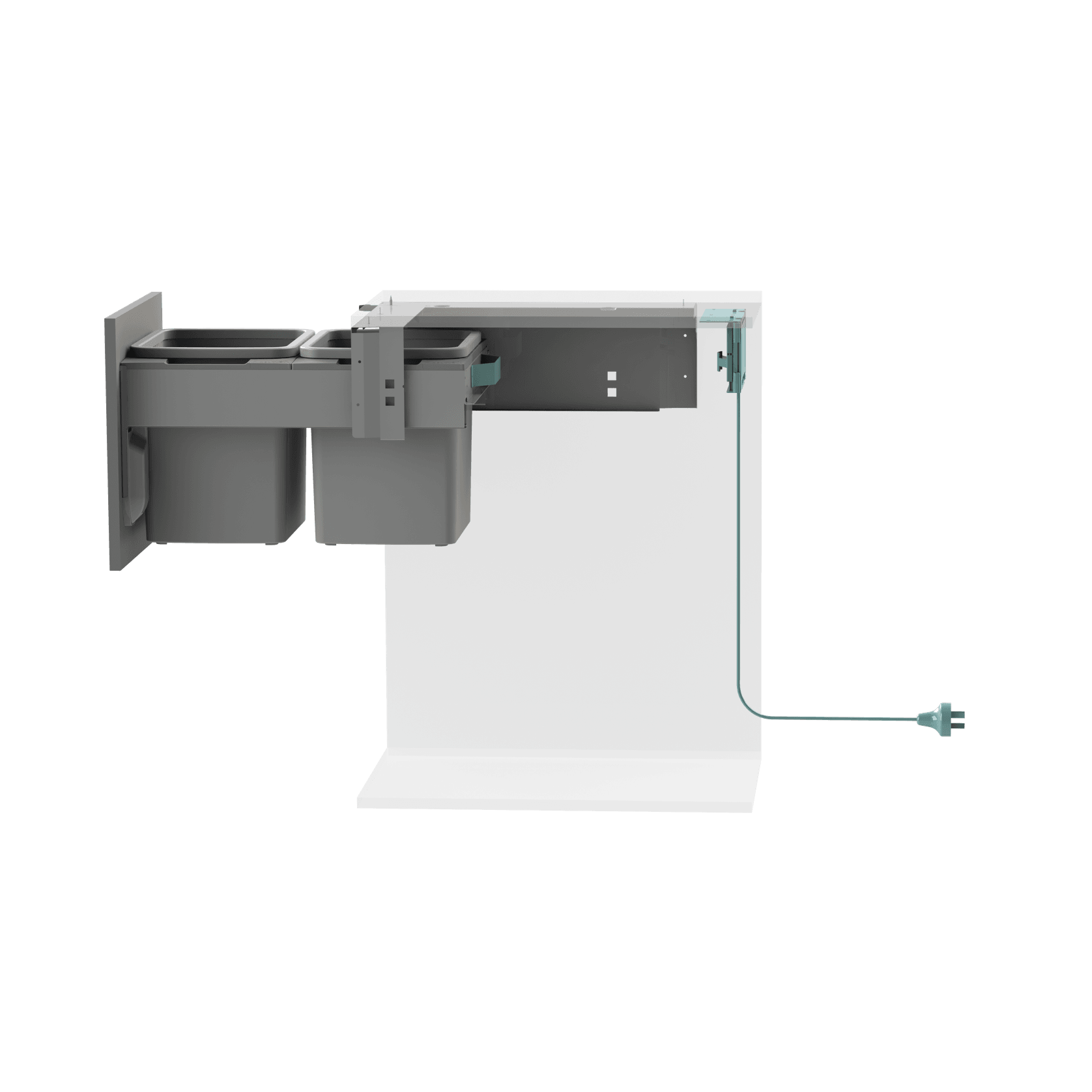 Concelo Waste Bin 2 x 35L Buckets | Door Pull gallery detail image