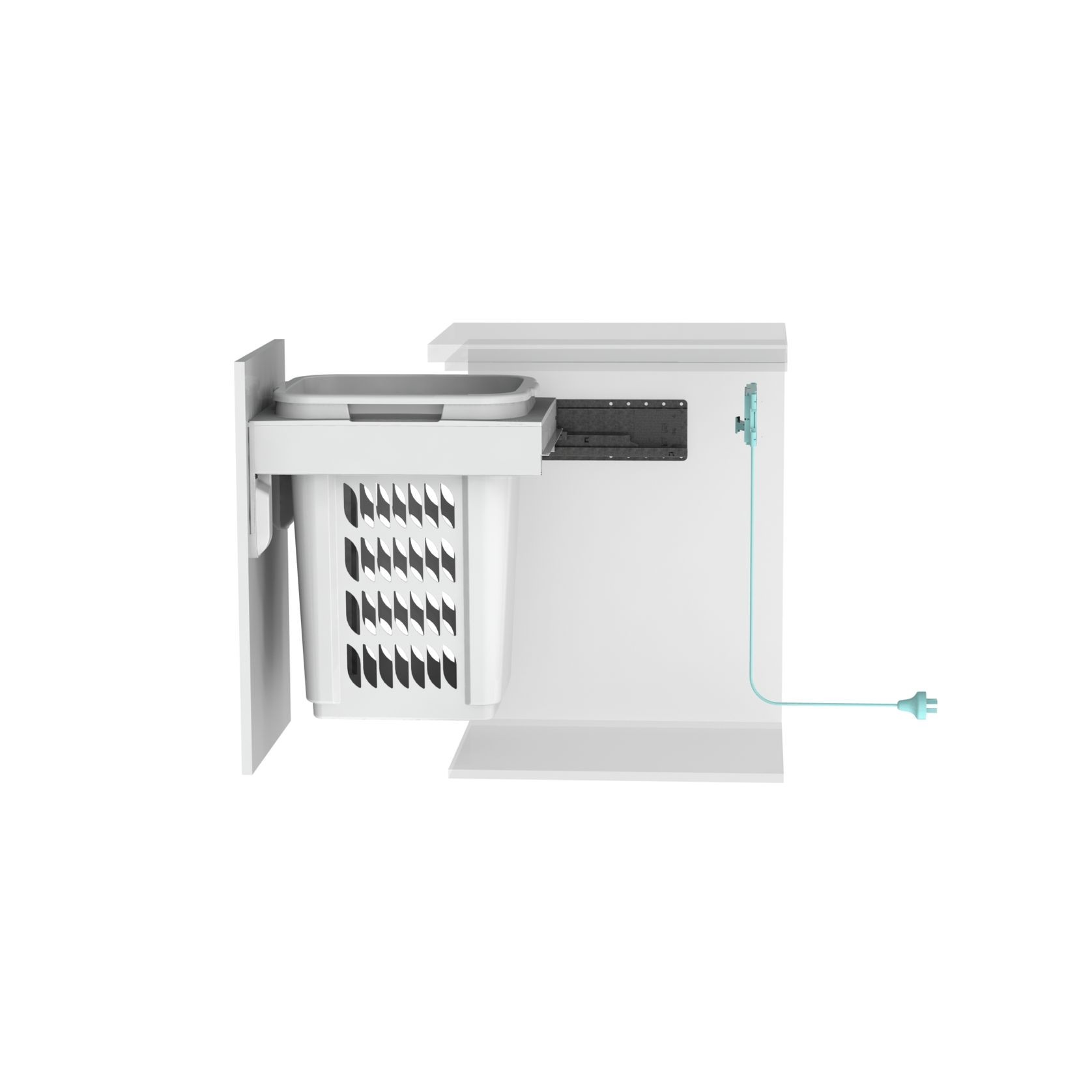 Concelo 1 x 60L Hamper | Door Pull | White gallery detail image