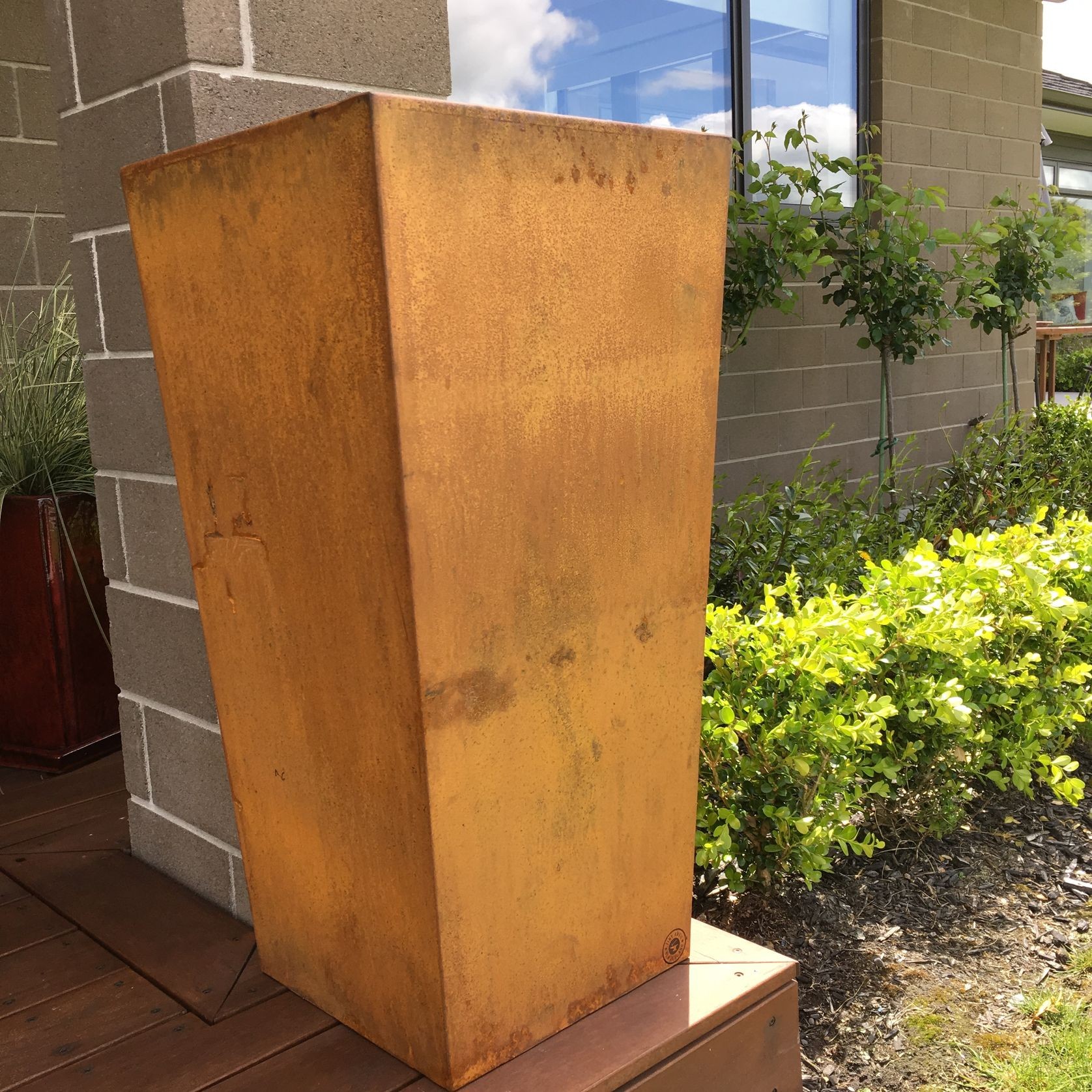 Corten Tapered Column Planter gallery detail image