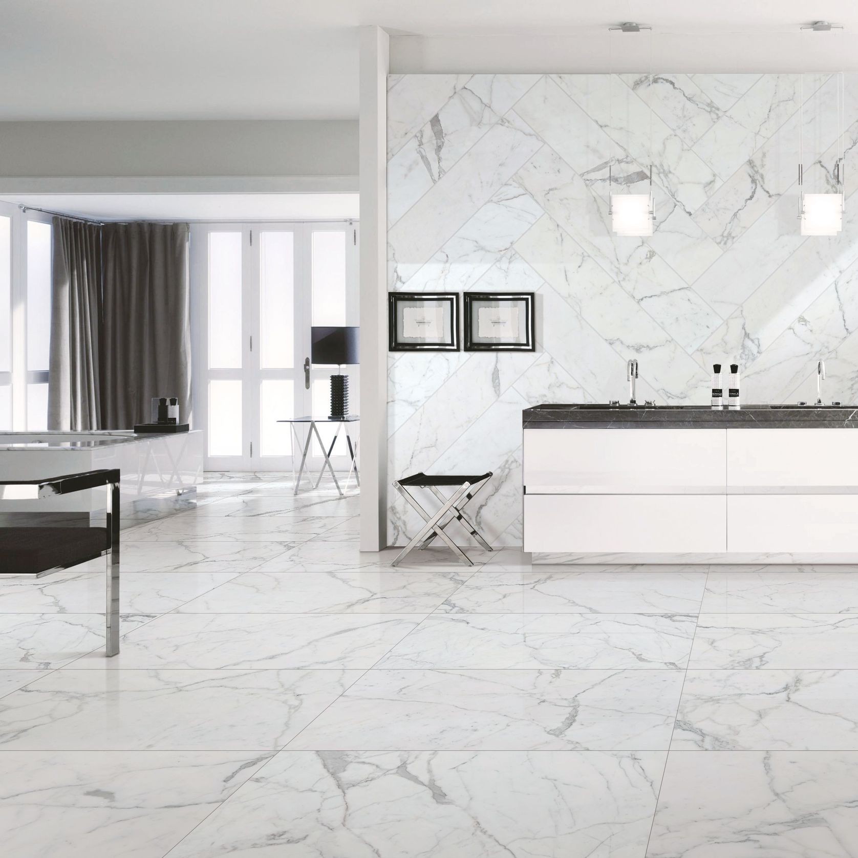 Evo Carrara & Statuario Wall & Floor Tiles gallery detail image