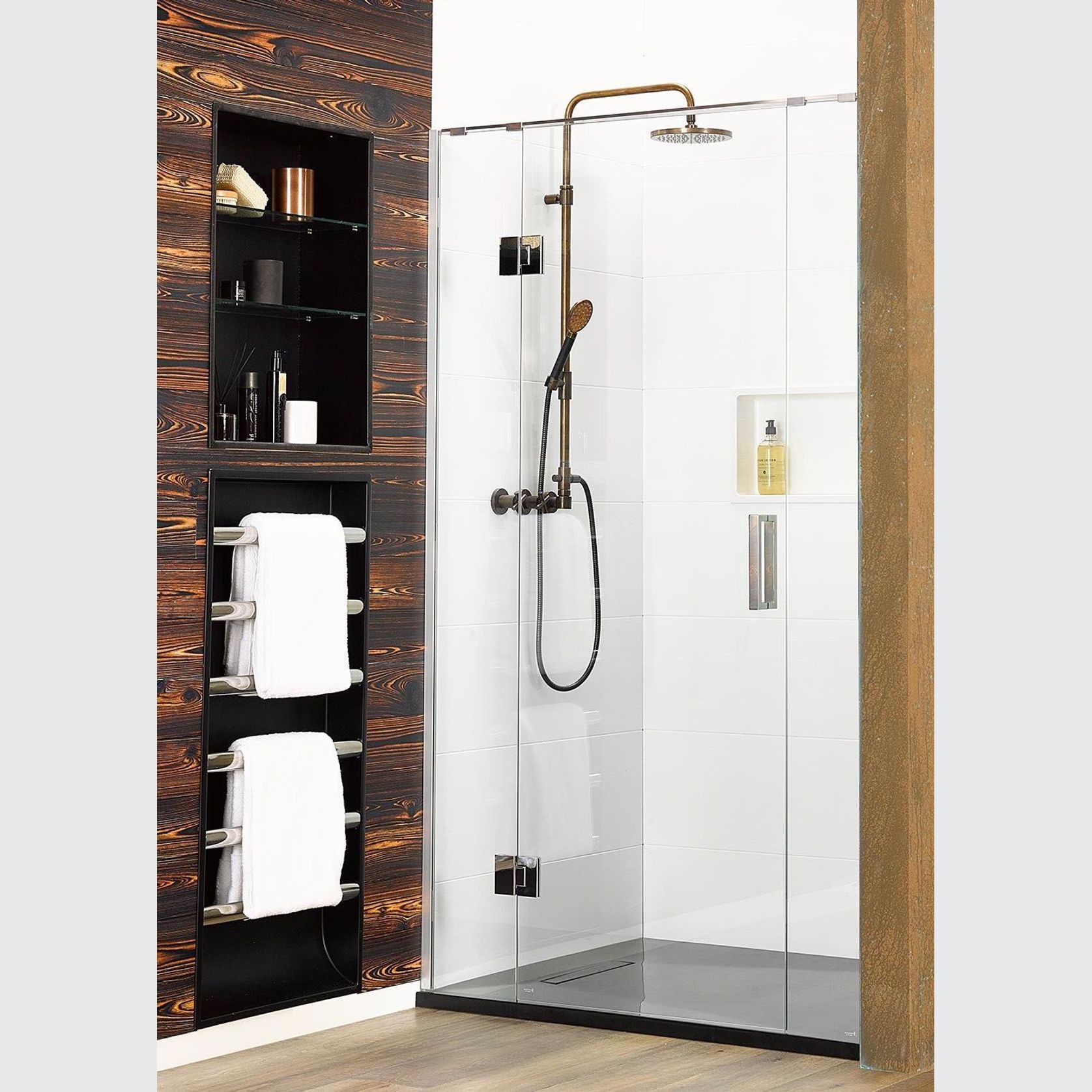 Ebony & Ivory 3 Wall Hinged Shower gallery detail image