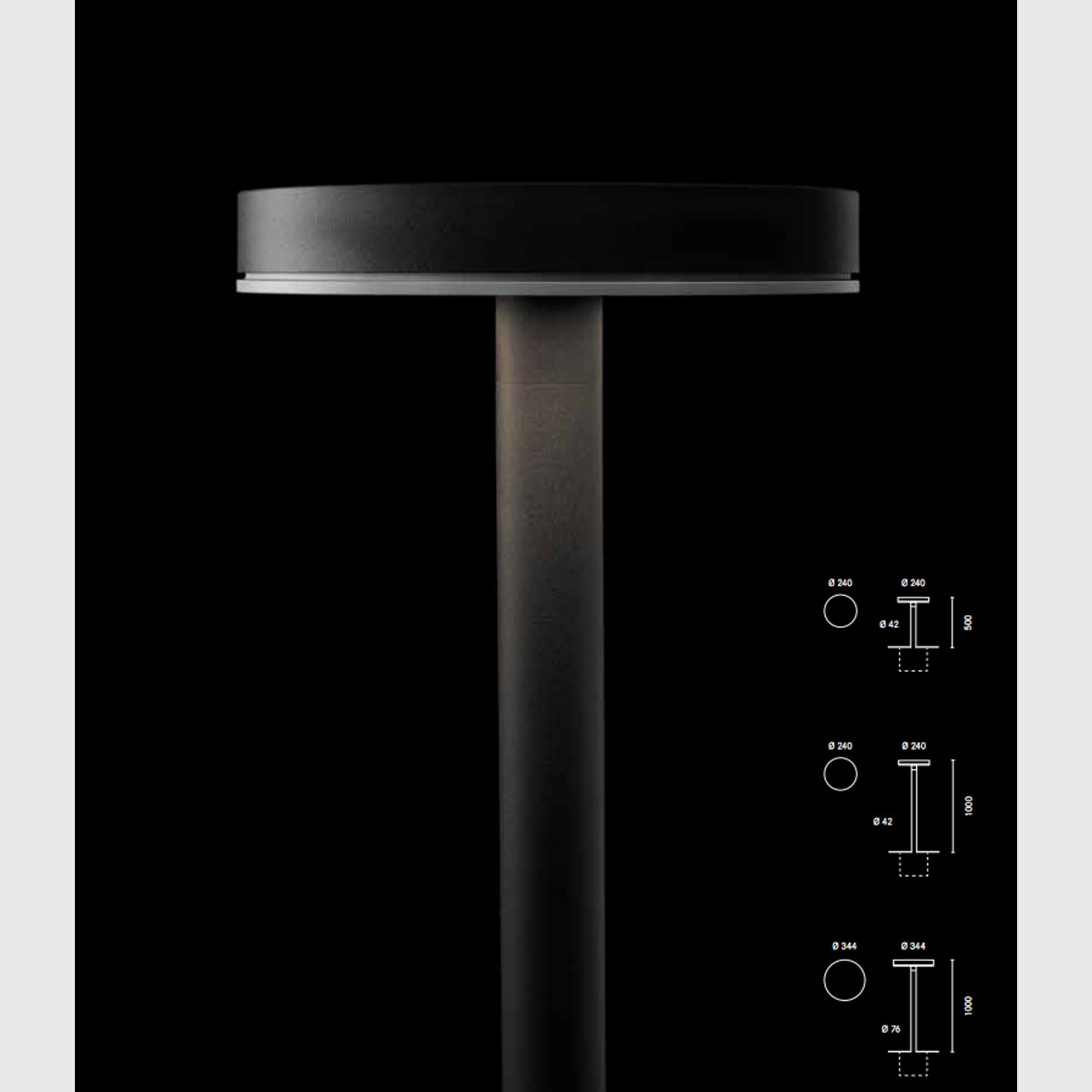 Ekleipsis Outdoor Bollard Lamp by Cariboni gallery detail image